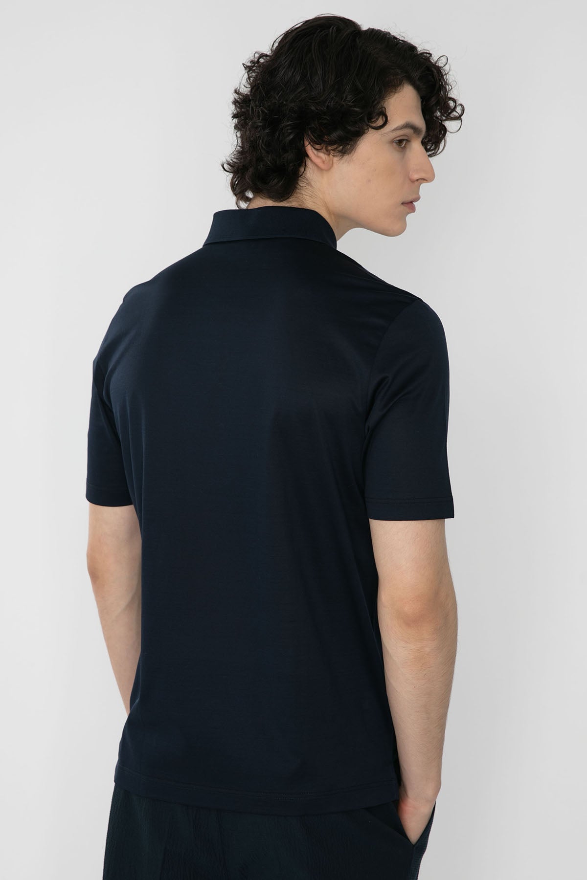 Gran Sasso Fermuarlı Polo Yaka Örme T-shirt-Libas Trendy Fashion Store