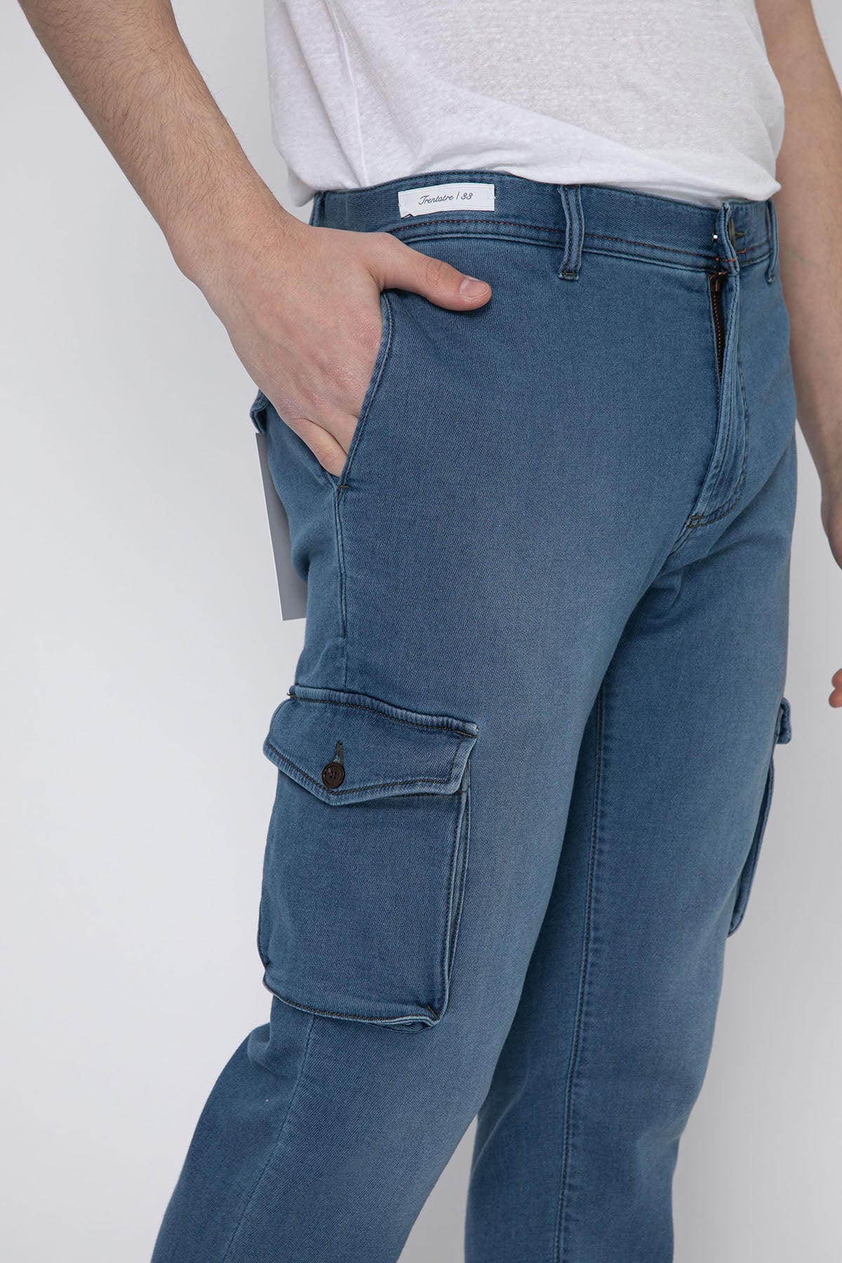 Richard J. Brown Slim Fit Yandan Cepli Kargo Jeans Pantolon-Libas Trendy Fashion Store