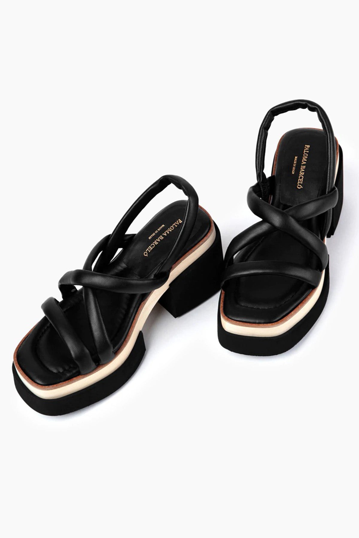 Paloma Barcelo Marine Ayrık Platform Tabanlı Küt Burun Sandalet-Libas Trendy Fashion Store