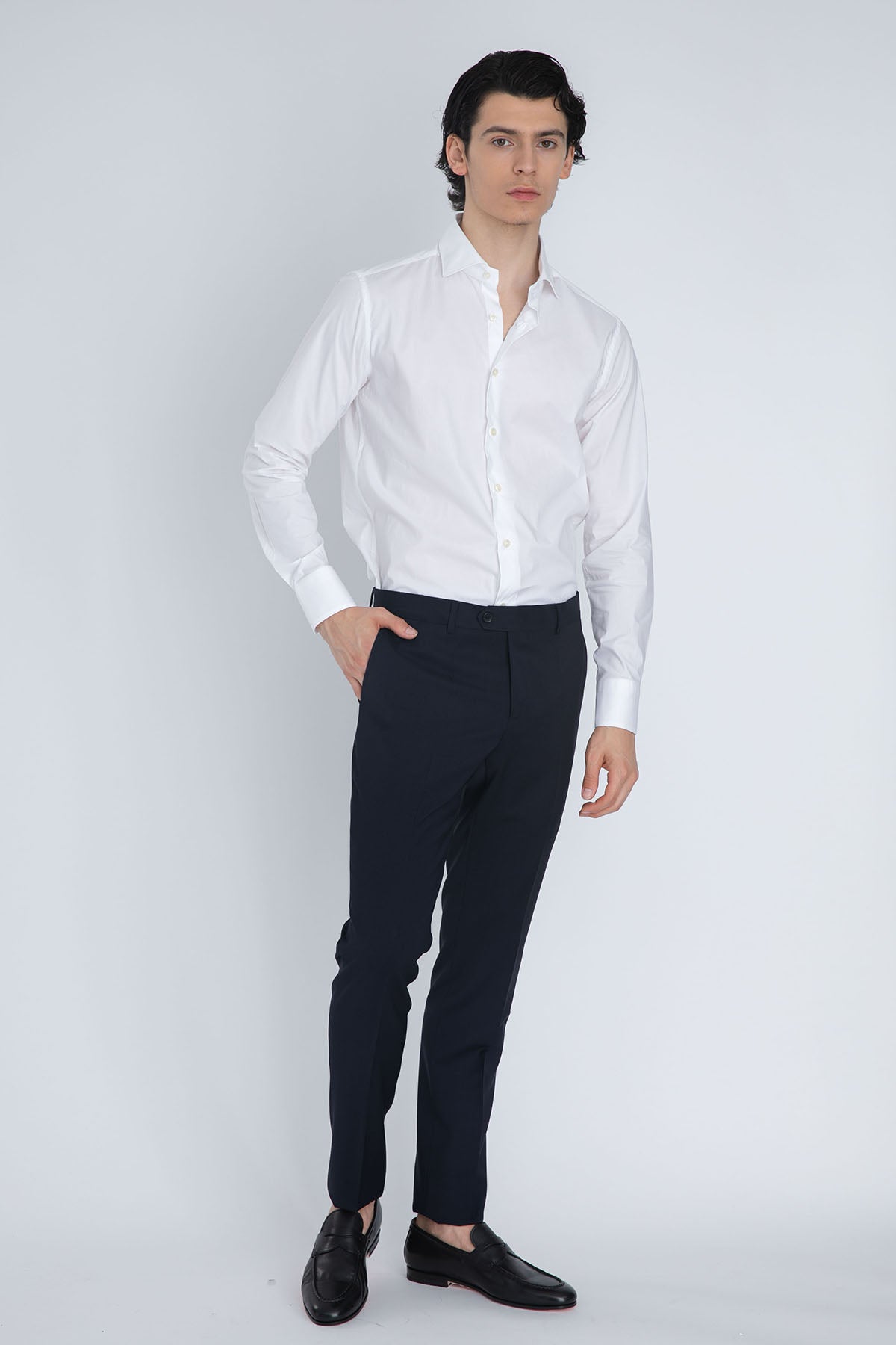 Tintoria Mattei Klasik Yaka Streç Gömlek-Libas Trendy Fashion Store