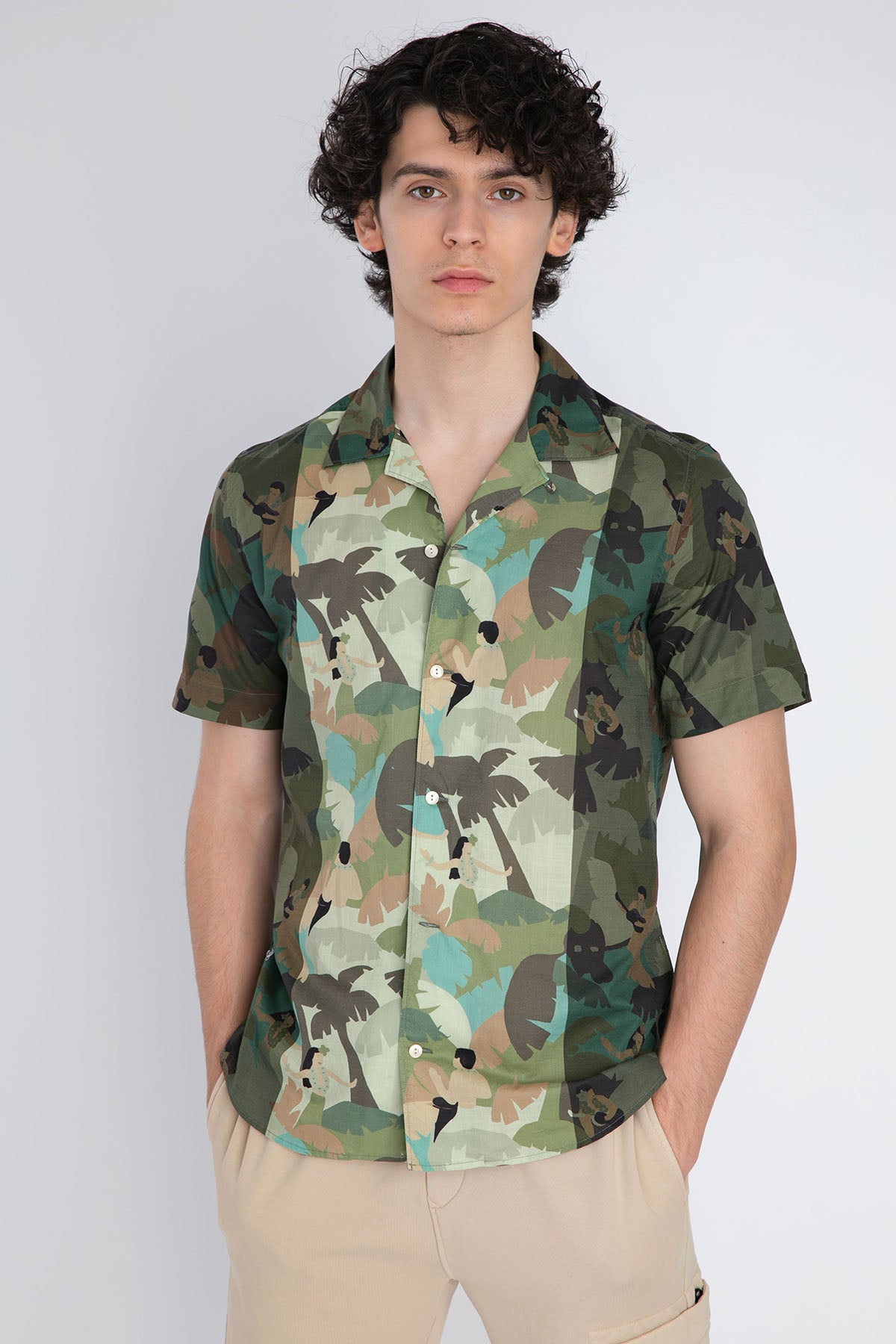 Tintoria Mattei Regular Fit Desenli Kısa Kollu Gömlek-Libas Trendy Fashion Store