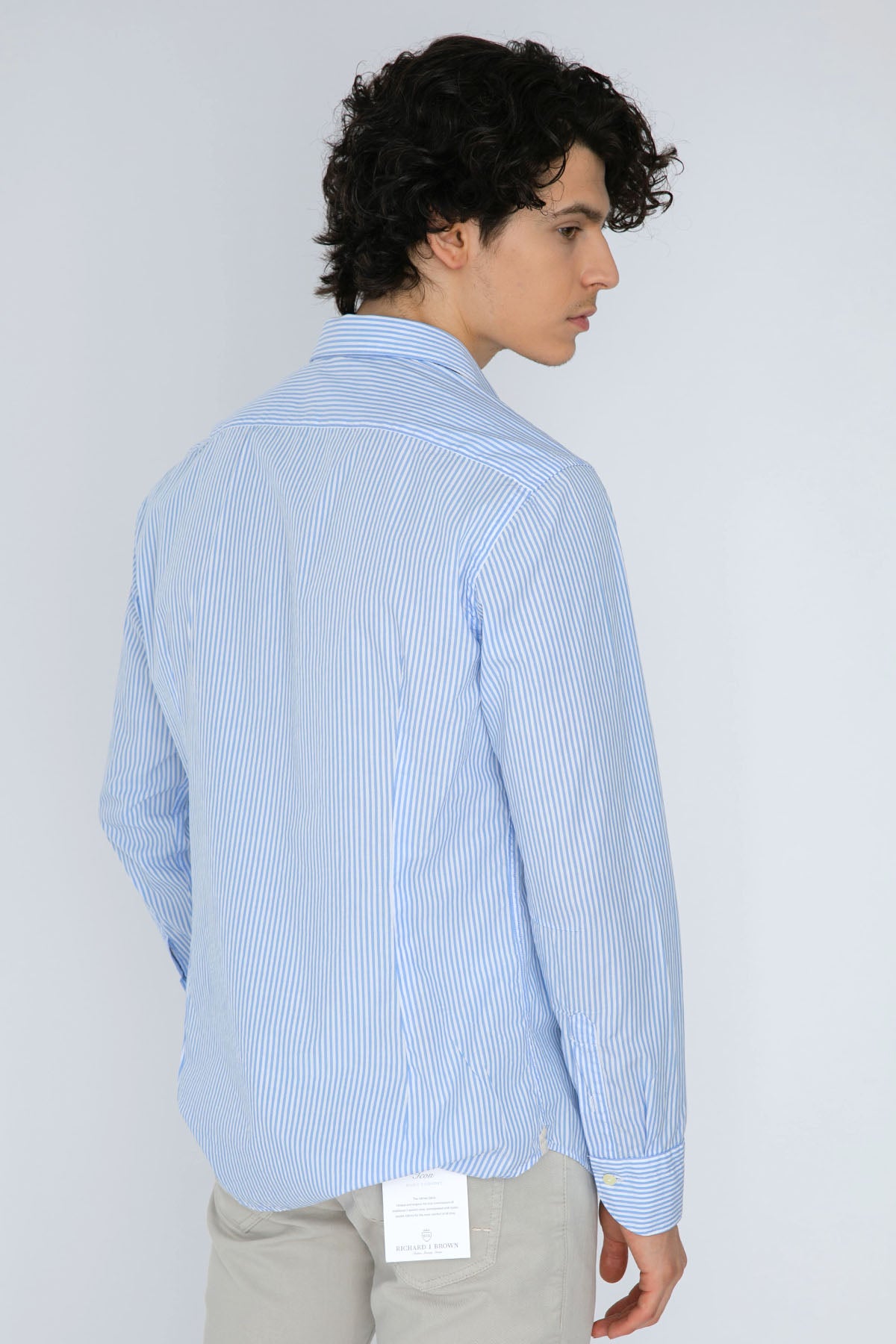 Tintoria Mattei Klasik Yaka Çapa Desenli Çizgili Gömlek-Libas Trendy Fashion Store