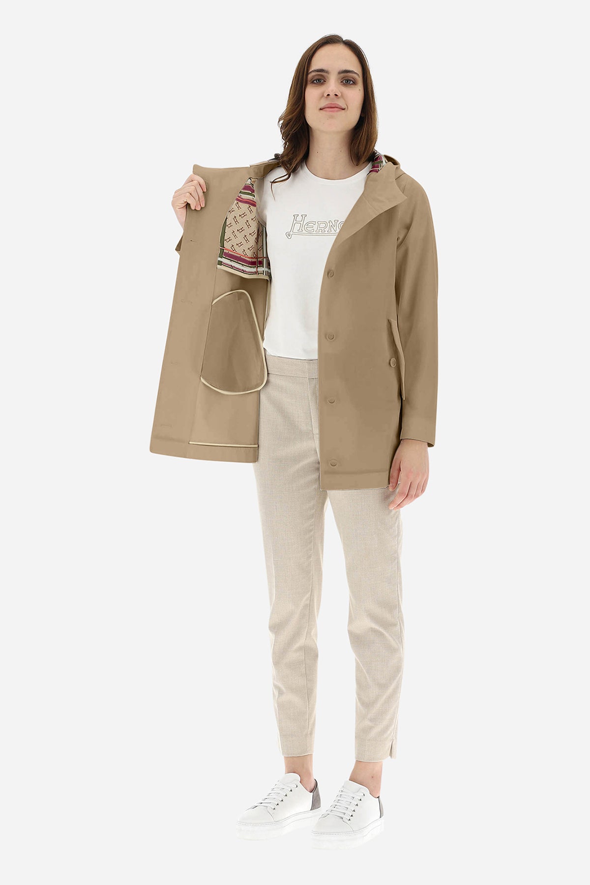 Herno Kapüşonlu Trençkot-Libas Trendy Fashion Store