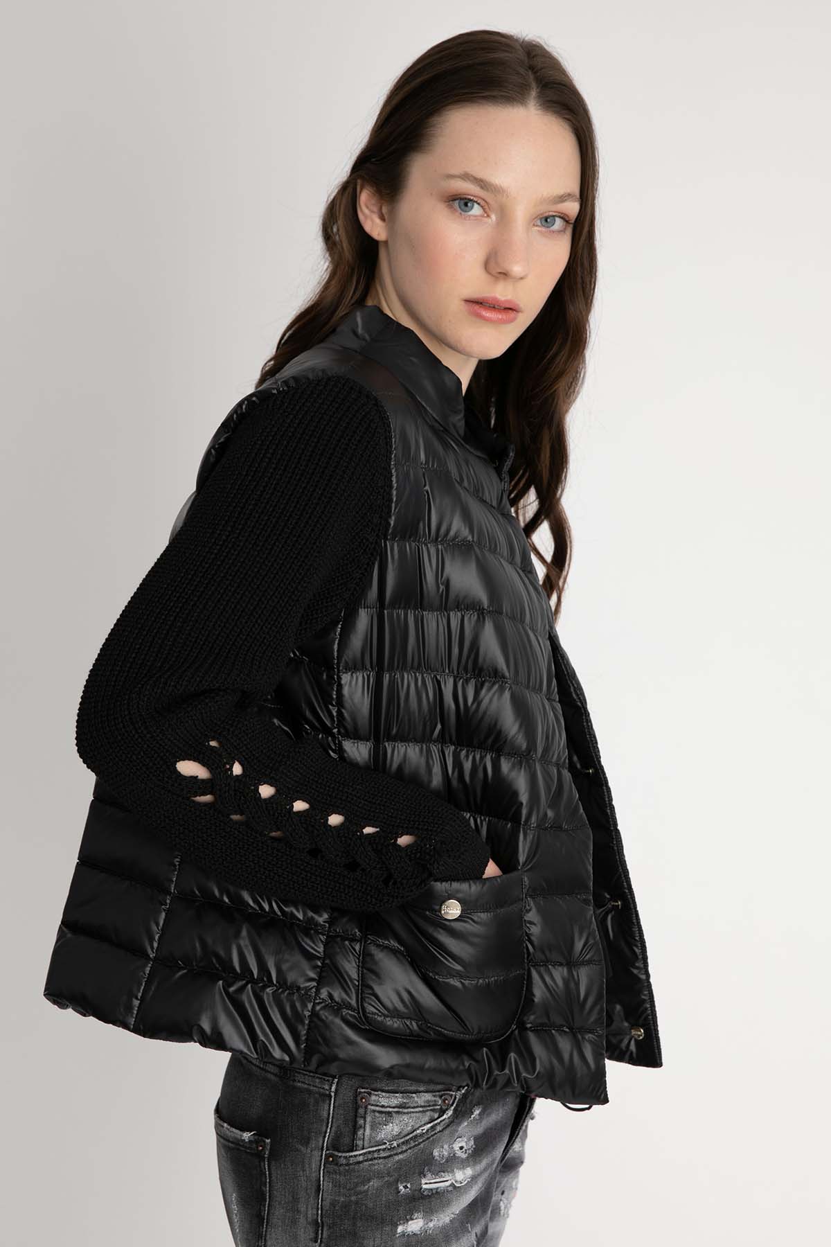 Herno Triko Kollu İnce Puffer Mont-Libas Trendy Fashion Store