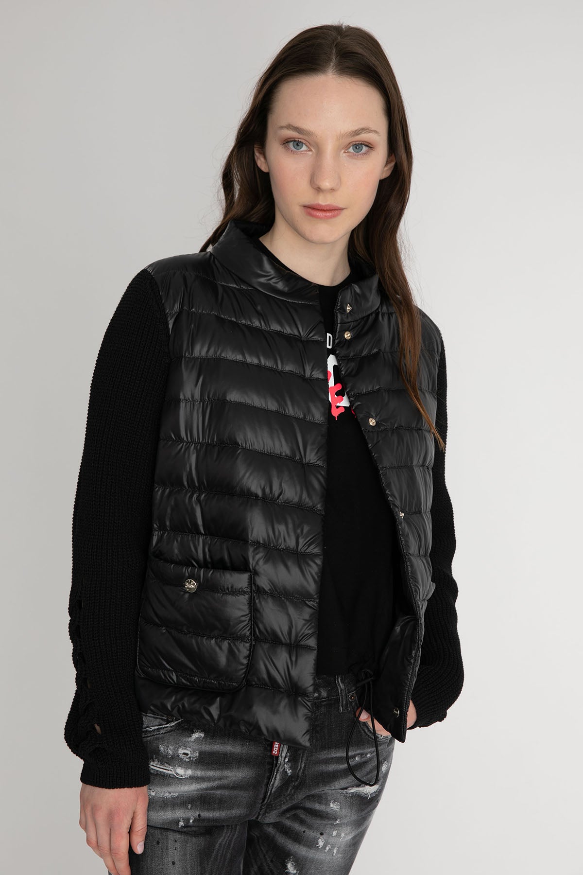 Herno Triko Kollu İnce Puffer Mont-Libas Trendy Fashion Store