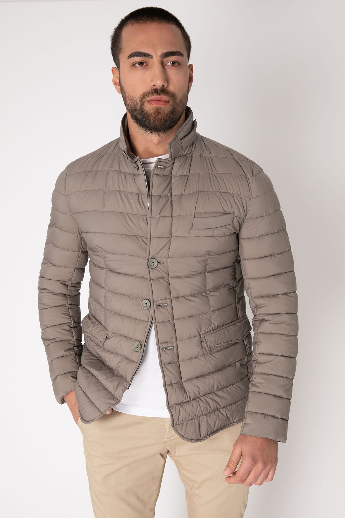 Herno Slim Fit Dik Yaka Puffer Mont Ceket-Libas Trendy Fashion Store