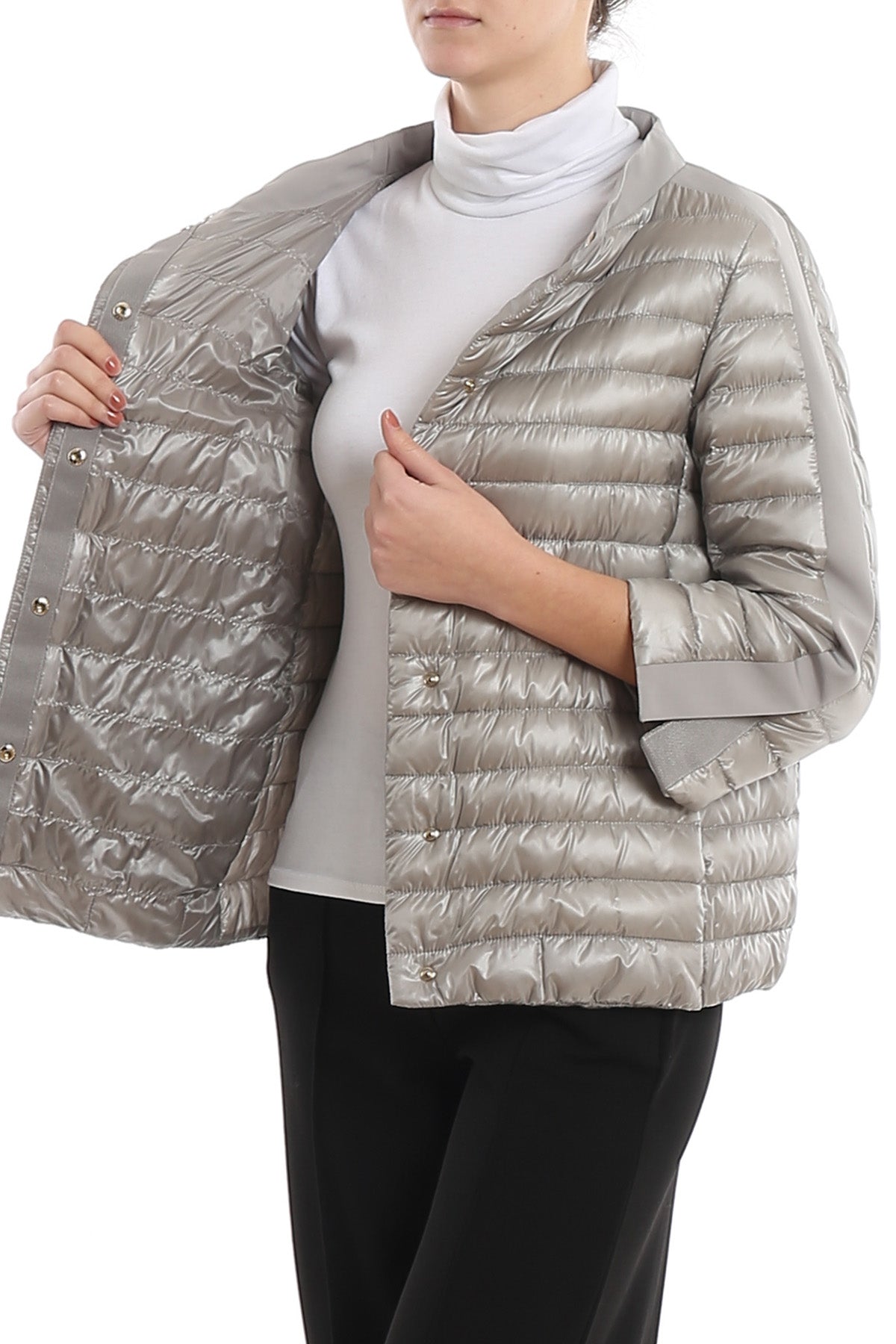 Herno Dik Yaka İnce Puffer Mont-Libas Trendy Fashion Store