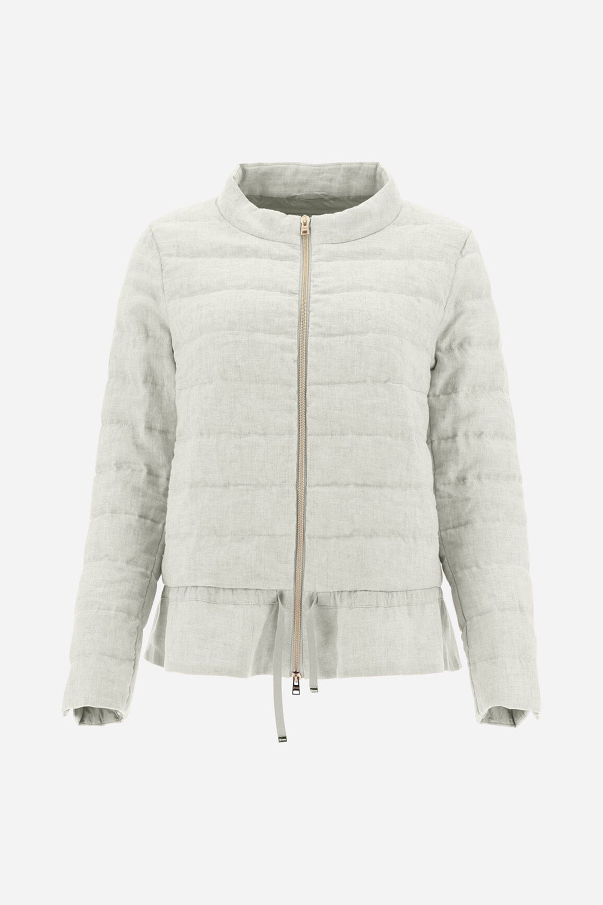 Herno Dik Yaka İnce Keten Puffer Mont-Libas Trendy Fashion Store