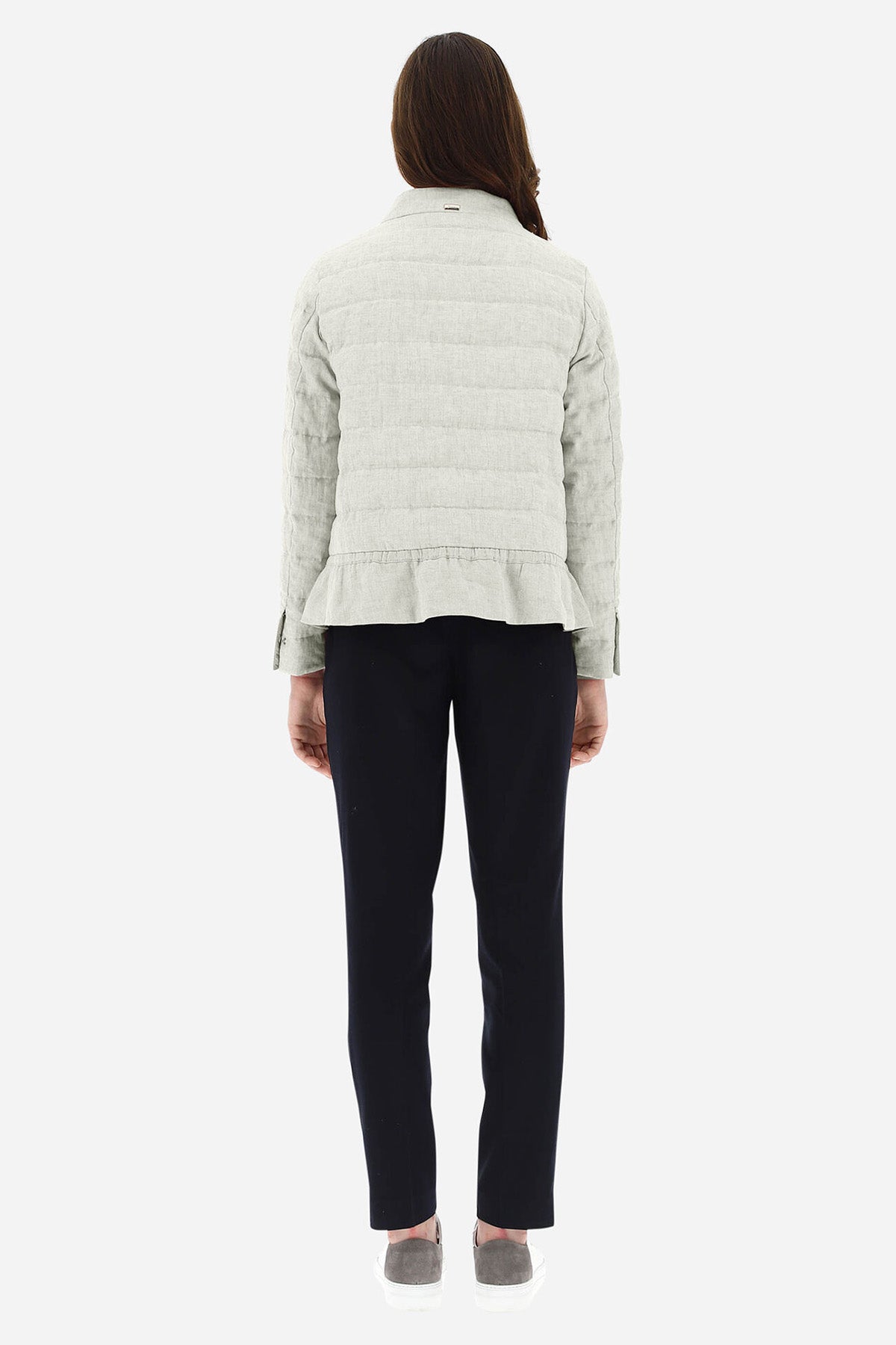 Herno Dik Yaka İnce Keten Puffer Mont-Libas Trendy Fashion Store