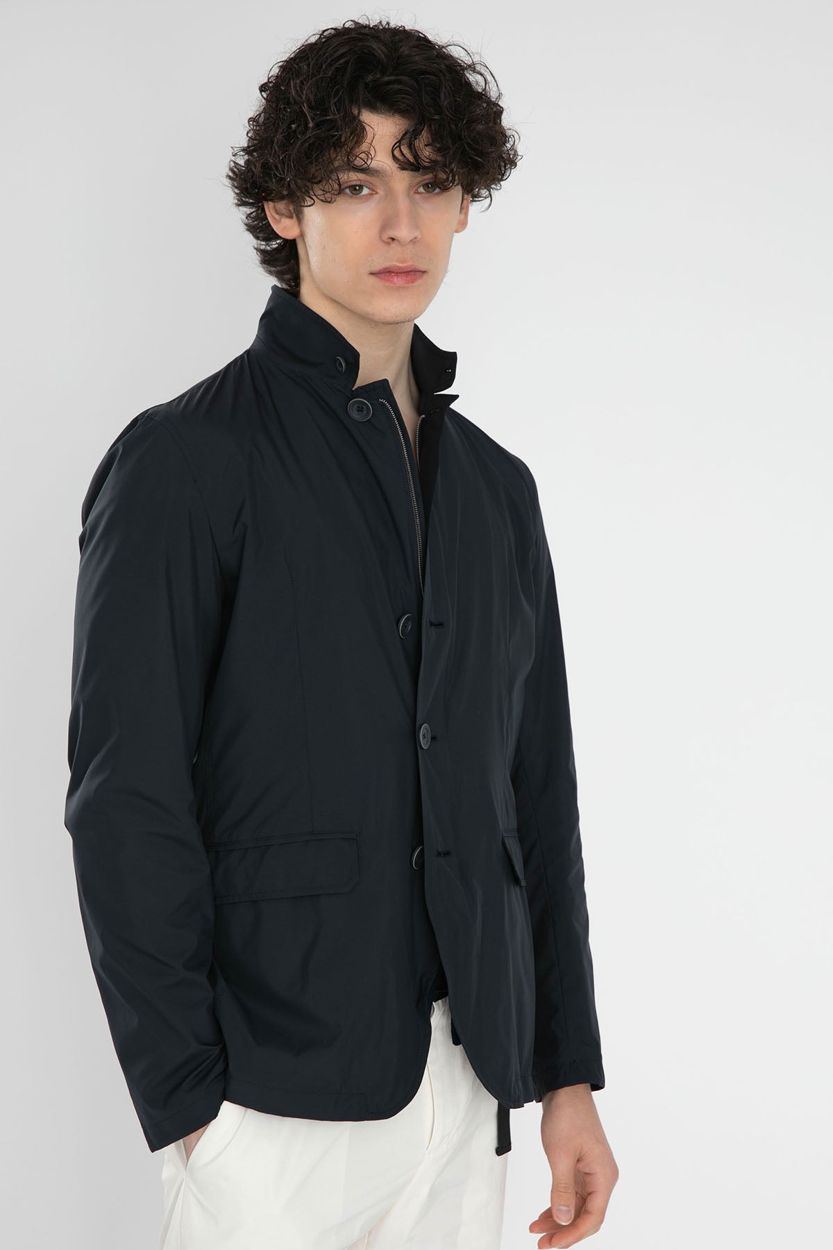 Herno Dik Yaka İnce Ceket Mont-Libas Trendy Fashion Store