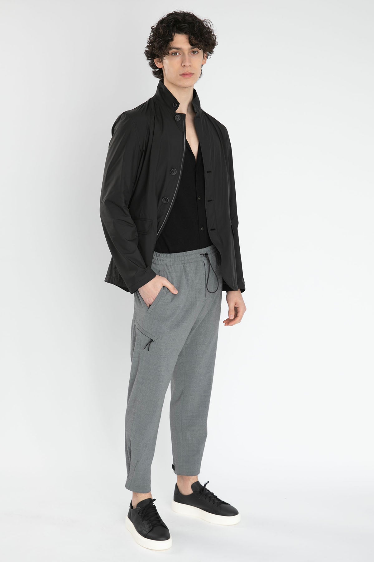 Herno Dik Yaka İnce Ceket Mont