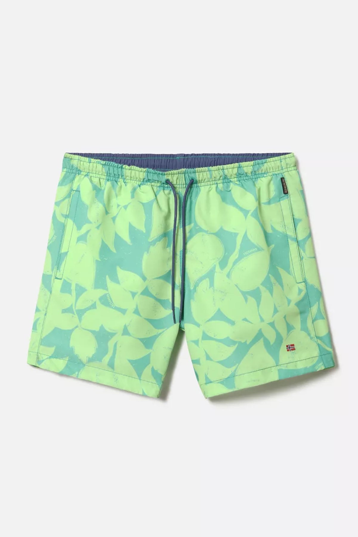 Napapijri Beli Lastikli Desenli Şort Mayo-Libas Trendy Fashion Store