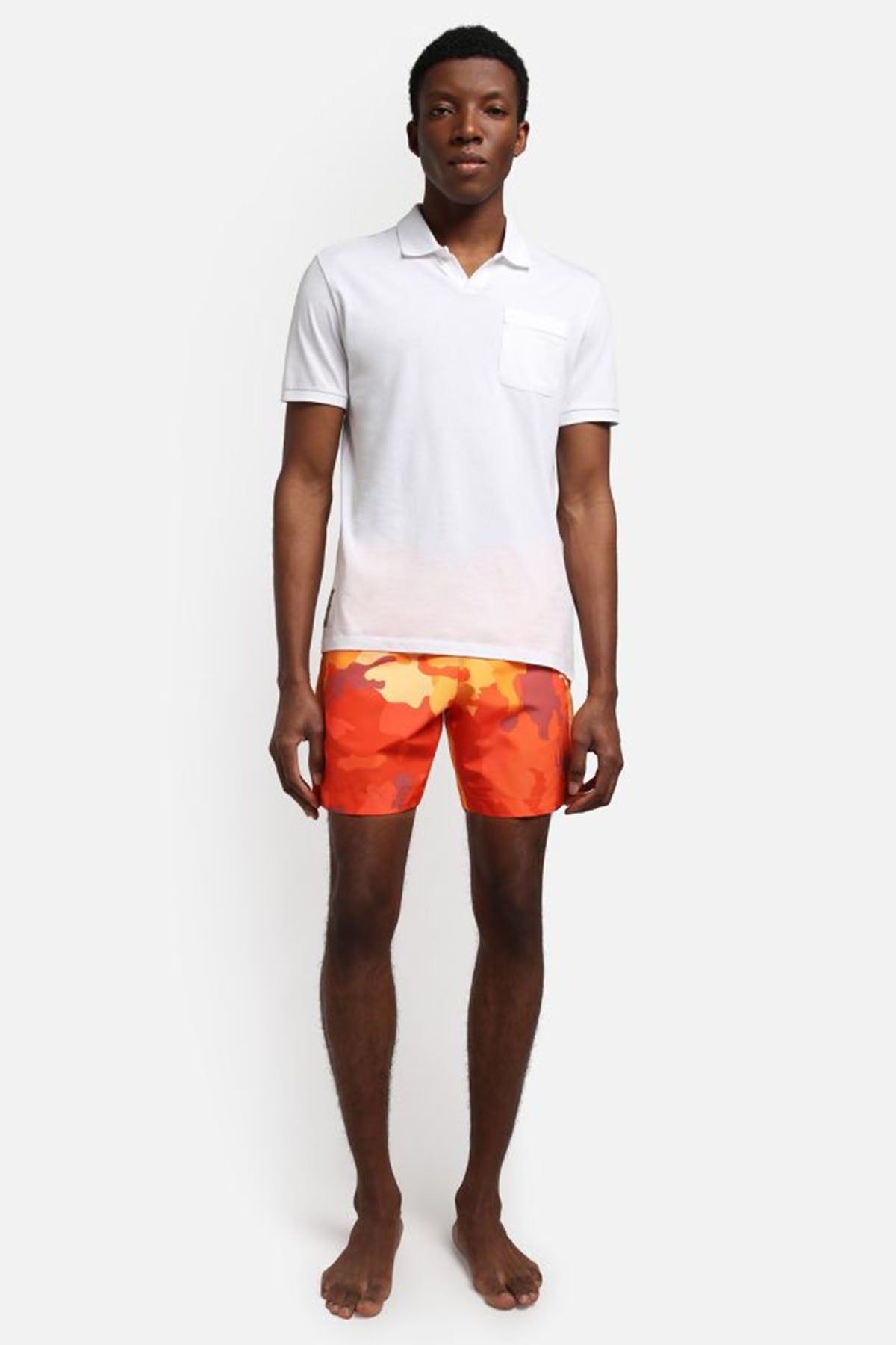 Napapijri Beli Lastikli Desenli Şort Mayo-Libas Trendy Fashion Store