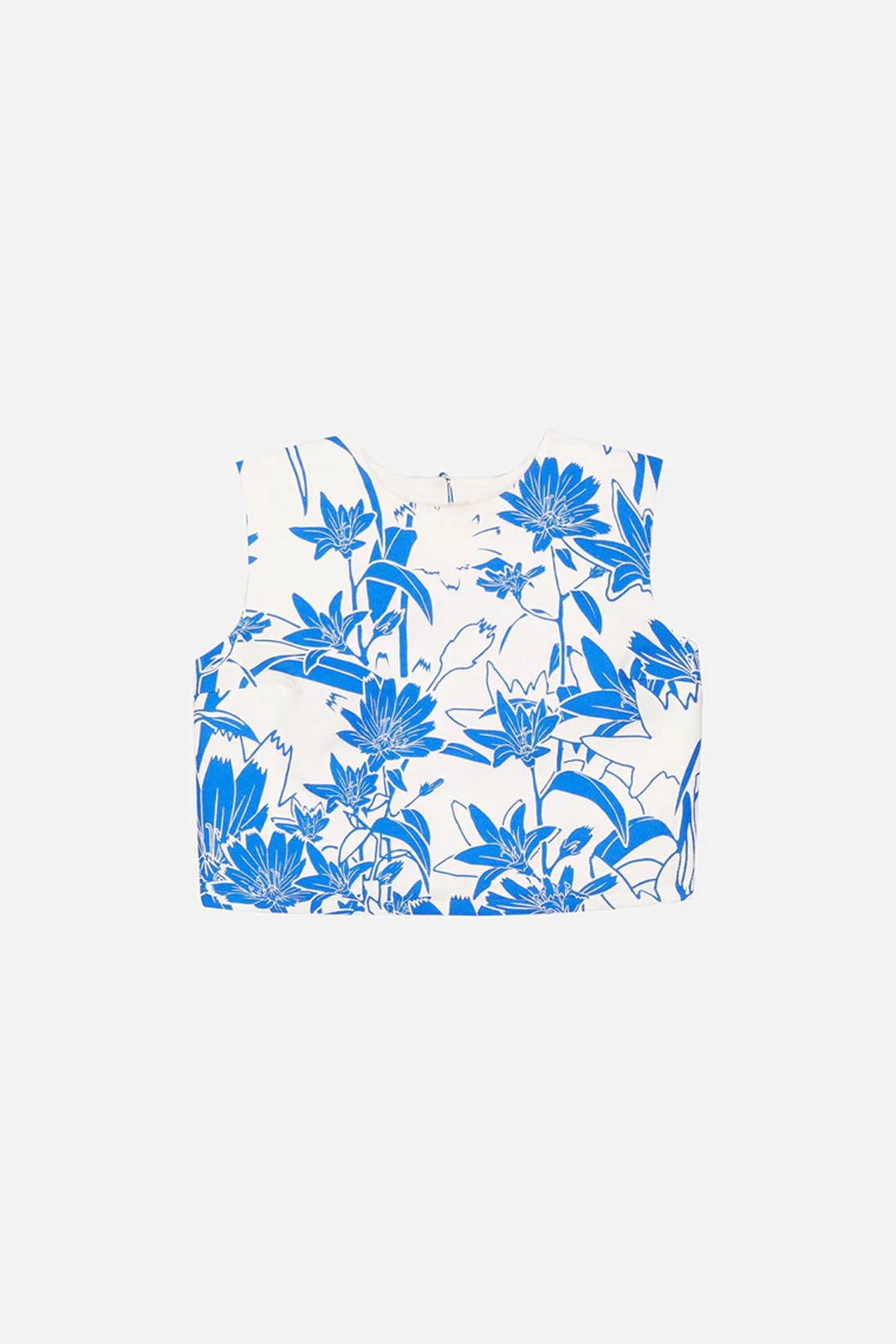 Les Benjamins Sırttan Bağlamalı Desenli Crop Bluz-Libas Trendy Fashion Store