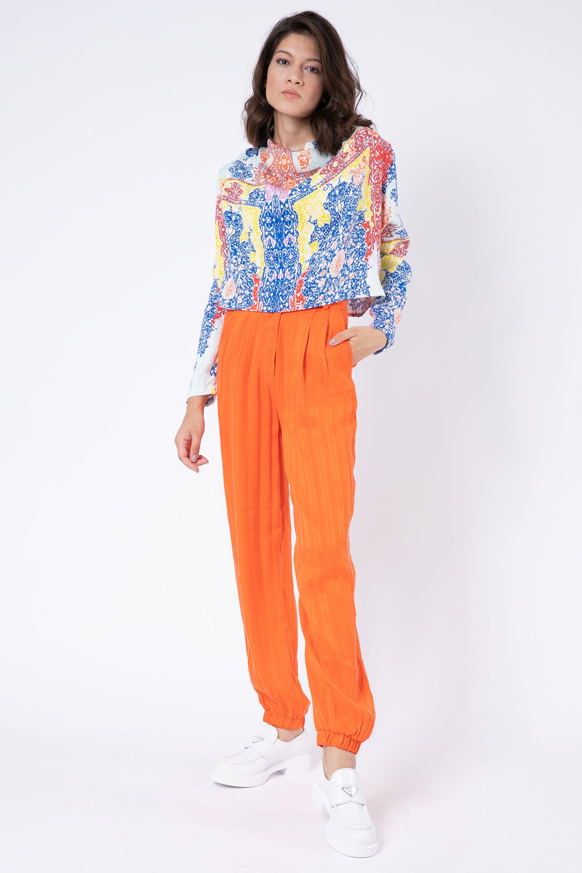 Les Benjamins Desenli Crop Bluz-Libas Trendy Fashion Store