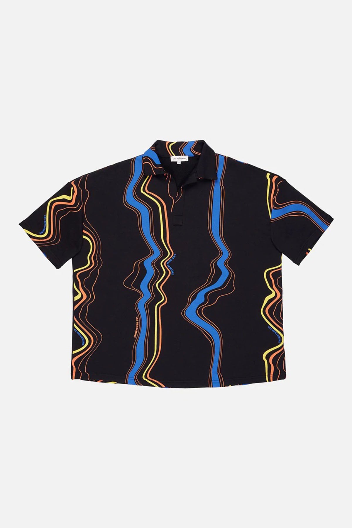 Les Benjamins Geniş Kesim Desenli Polo Yaka T-shirt-Libas Trendy Fashion Store