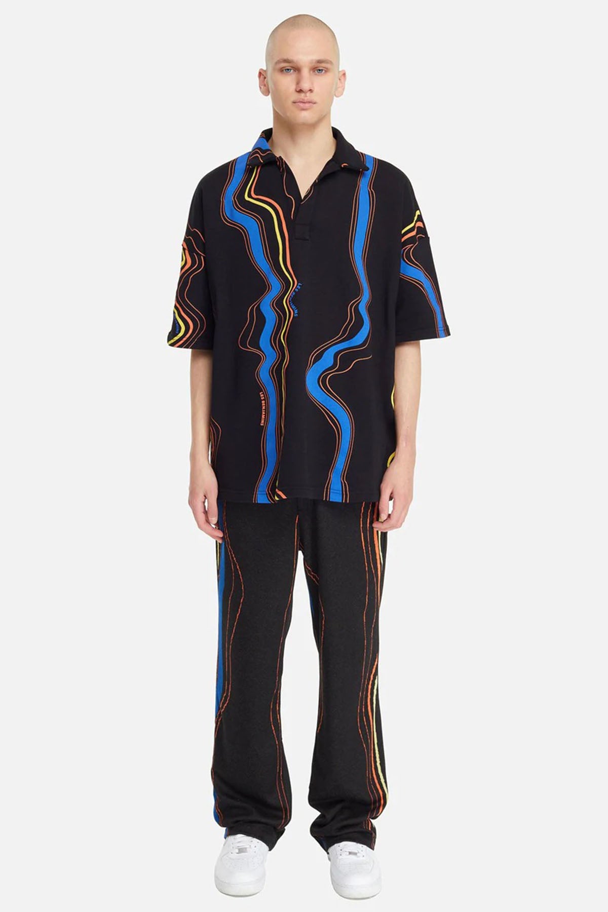 Les Benjamins Geniş Kesim Desenli Polo Yaka T-shirt-Libas Trendy Fashion Store