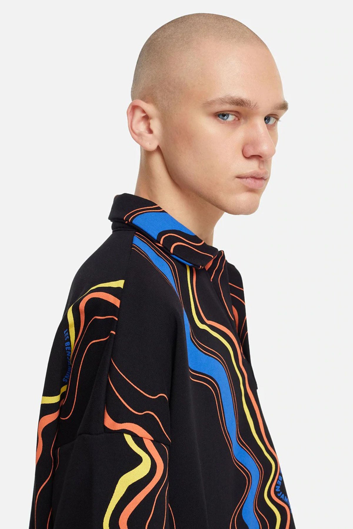 Les Benjamins Geniş Kesim Desenli Polo Yaka T-shirt-Libas Trendy Fashion Store