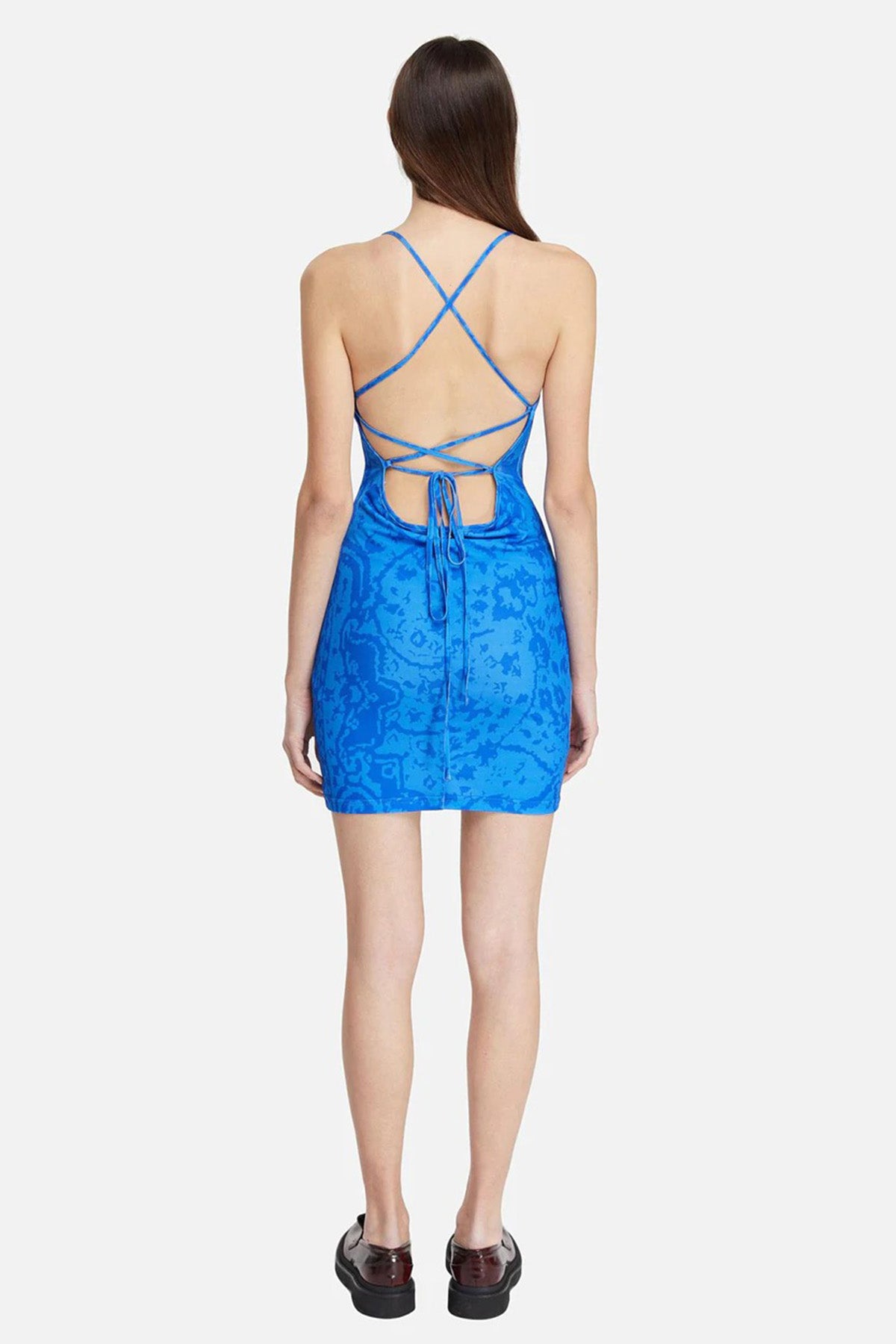 Les Benjamins Sırt Dekolteli Dar Kesim Mini Elbise-Libas Trendy Fashion Store