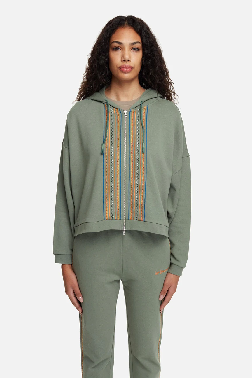 Les Benjamins Geniş Kesim Kapüşonlu Crop Sweatshirt Ceket-Libas Trendy Fashion Store