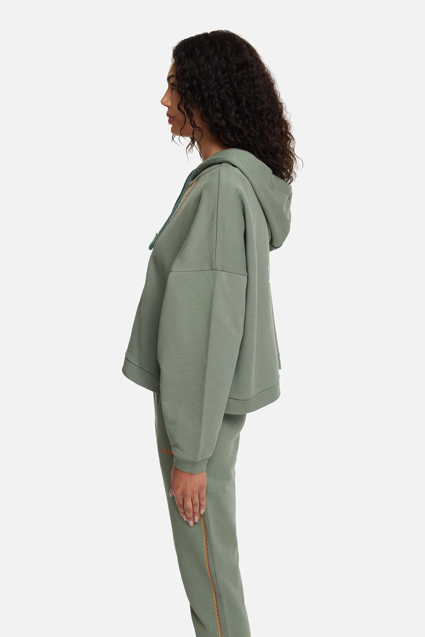 Les Benjamins Geniş Kesim Kapüşonlu Crop Sweatshirt Ceket-Libas Trendy Fashion Store