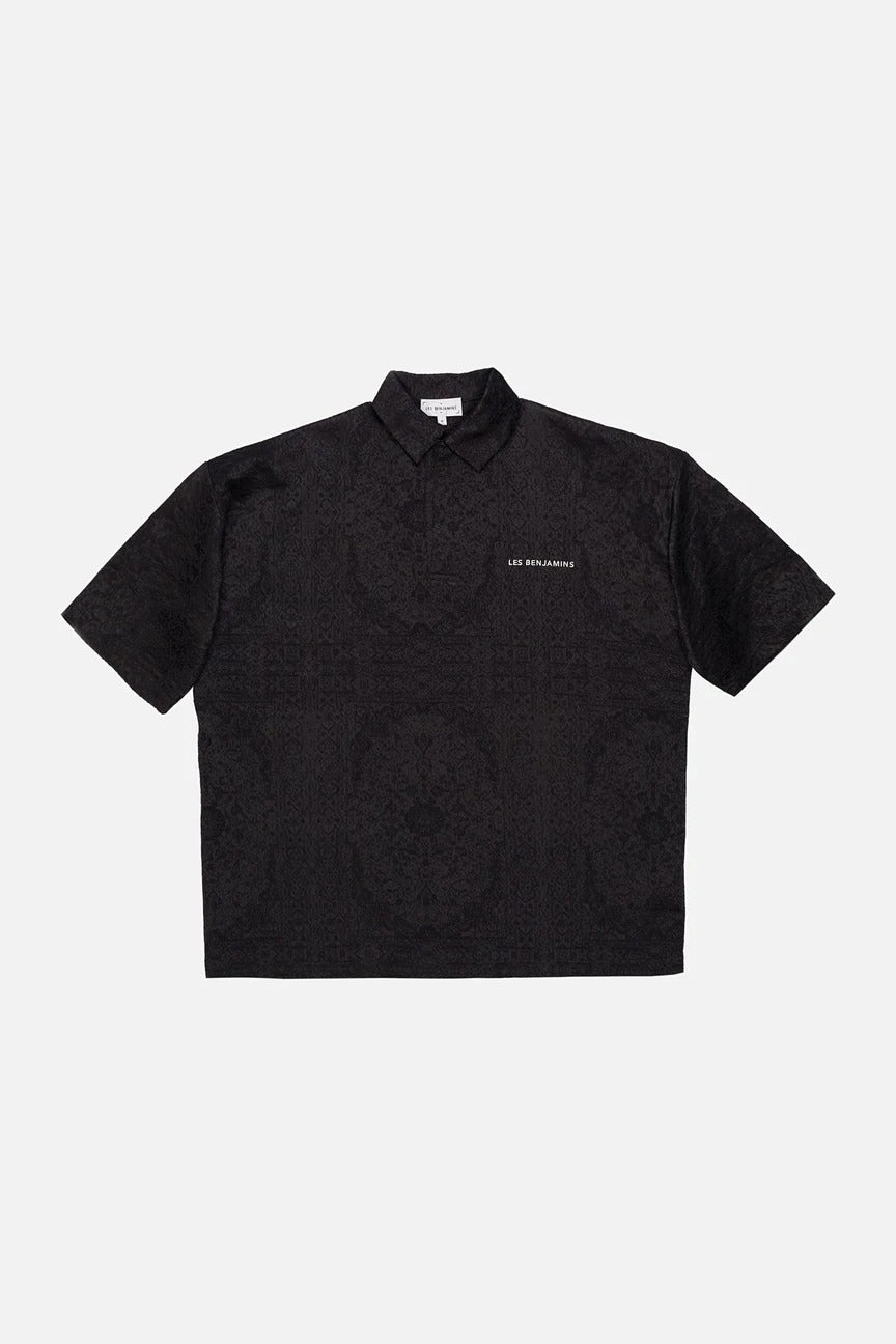 Les Benjamins Geniş Kesim Desenli Polo Yaka T-shirt-Libas Trendy Fashion Store