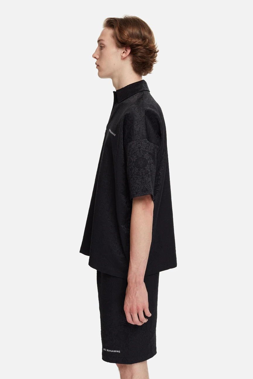 Les Benjamins Geniş Kesim Desenli Polo Yaka T-shirt-Libas Trendy Fashion Store