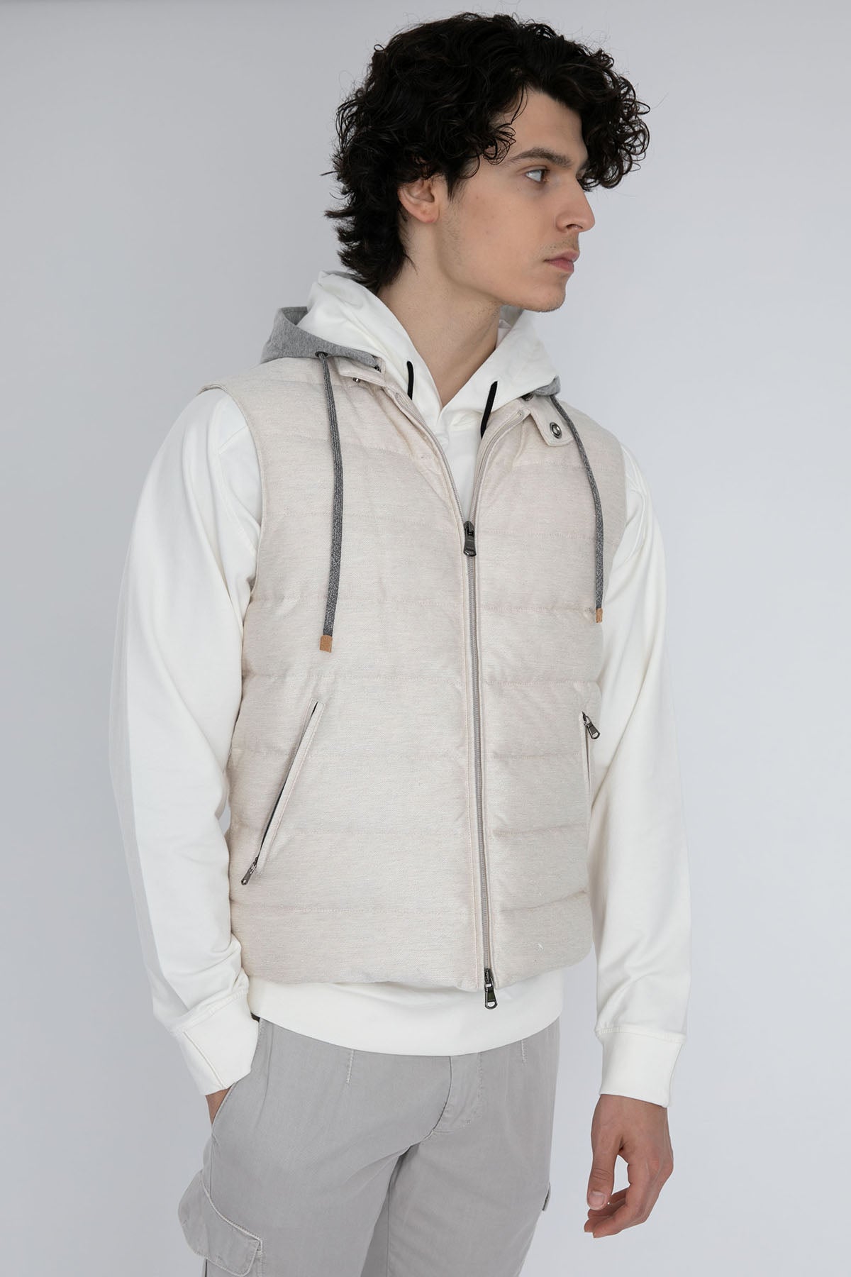 Fradi Ketenli Kapüşonlu Puffer Yelek-Libas Trendy Fashion Store