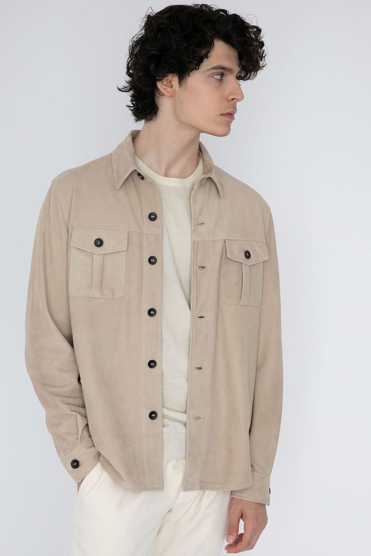 Fradi Cep Detaylı Süet Deri Gömlek Ceket-Libas Trendy Fashion Store