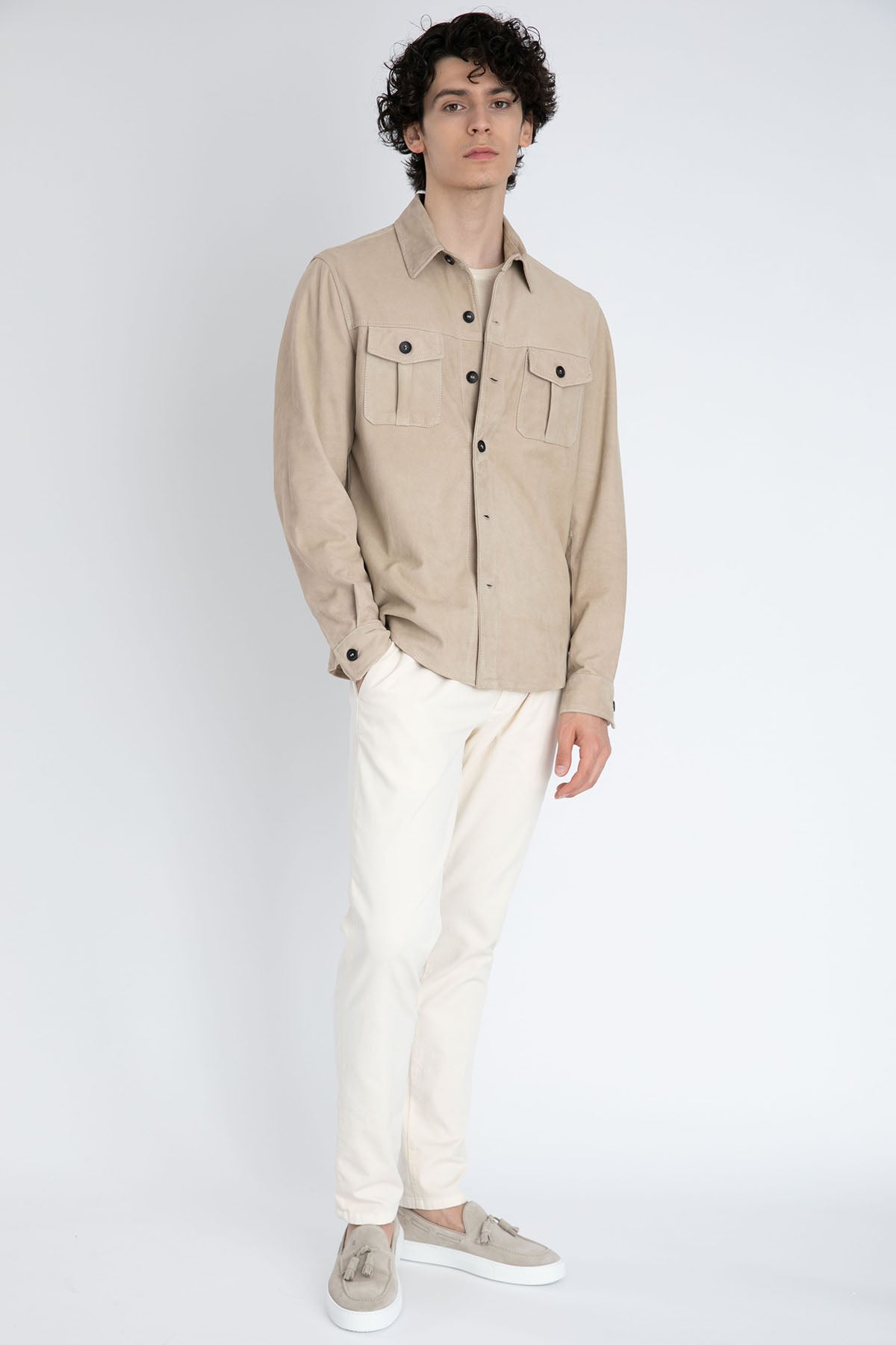 Fradi Cep Detaylı Süet Deri Gömlek Ceket-Libas Trendy Fashion Store