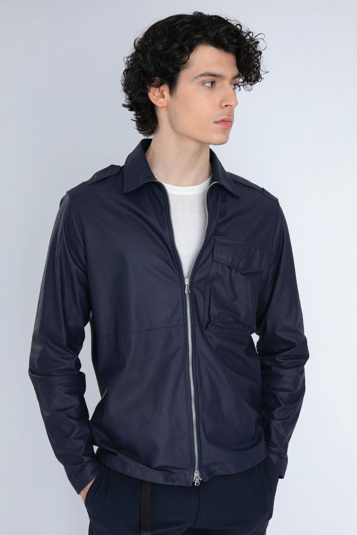 Fradi Kapak Cep Detaylı Deri Ceket-Libas Trendy Fashion Store