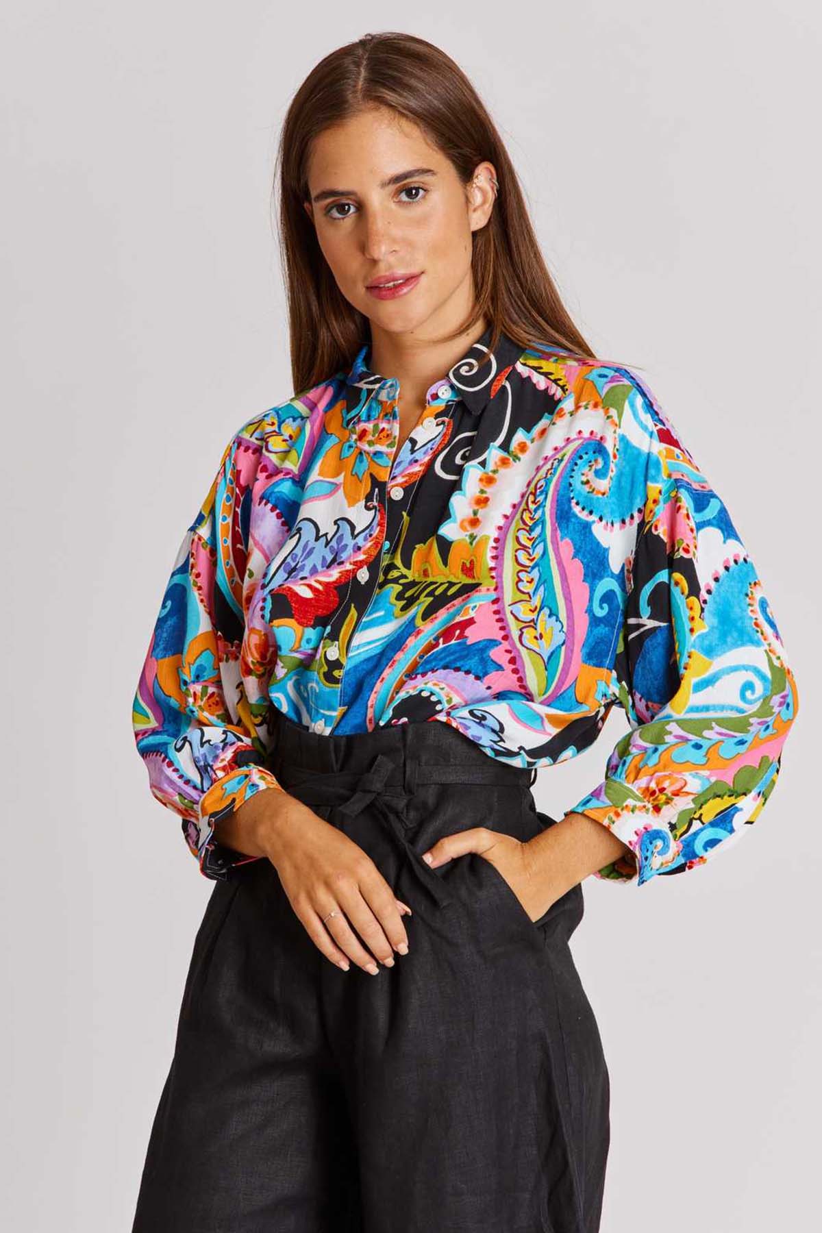 Rene Derhy Dallas Renkli Desenli Gömlek-Libas Trendy Fashion Store