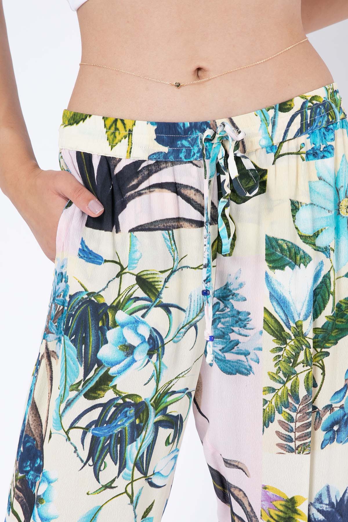 Rene Derhy Margaret Beli Lastikli Desenli Pantolon-Libas Trendy Fashion Store