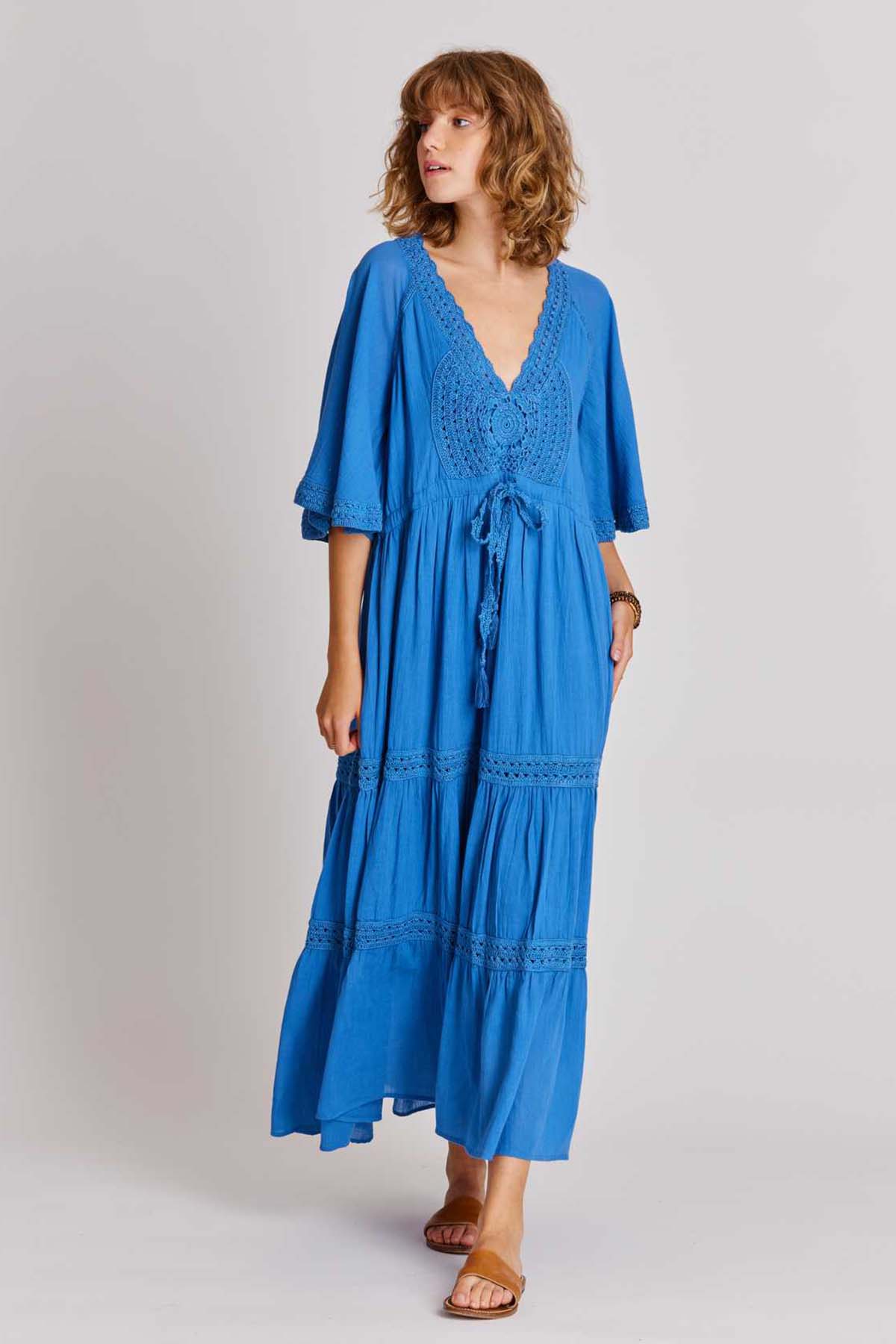 Rene Derhy Barbades Fistolu Maxi Elbise-Libas Trendy Fashion Store