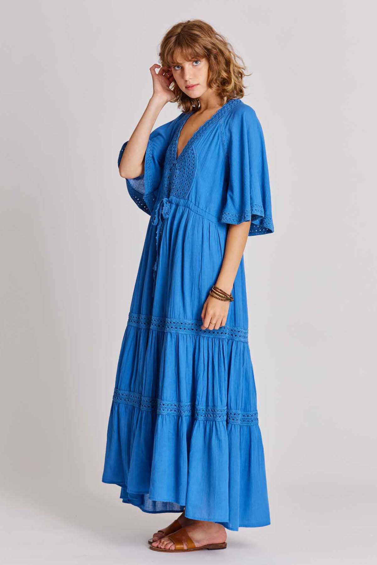 Rene Derhy Barbades Fistolu Maxi Elbise-Libas Trendy Fashion Store