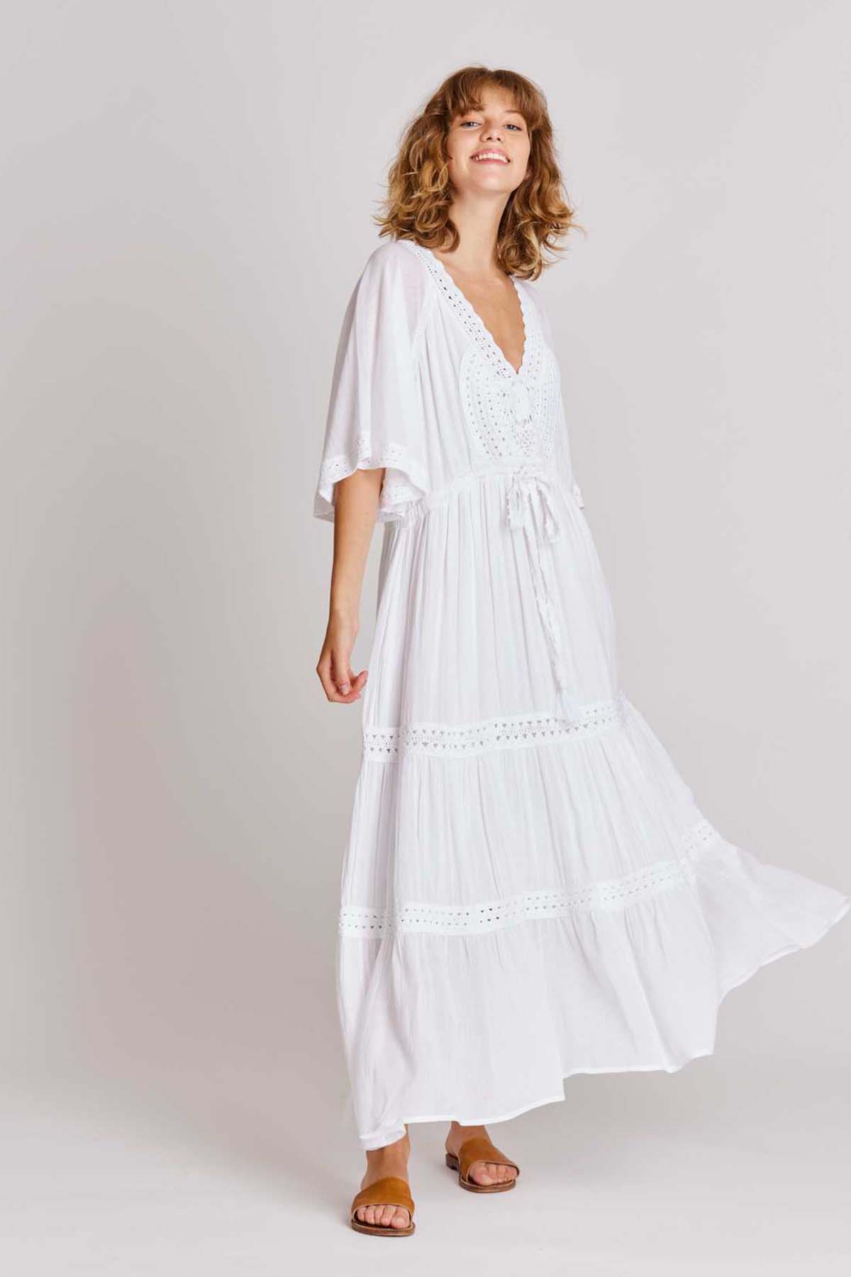 Rene Derhy Barbades Fistolu Maxi Elbise-Libas Trendy Fashion Store