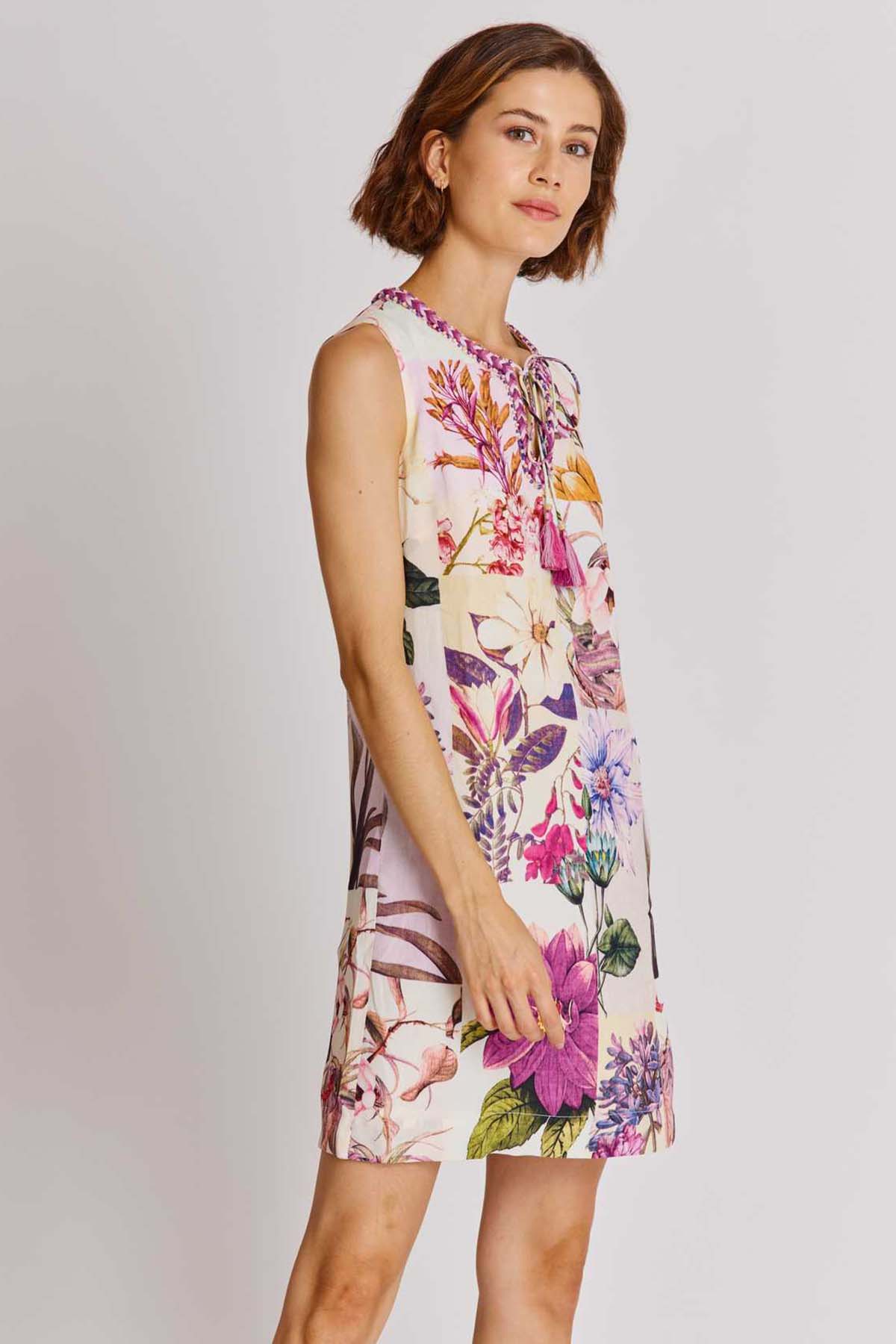 Rene Derhy Augusta Renkli Çiçek Desenli Dizüstü Elbise-Libas Trendy Fashion Store