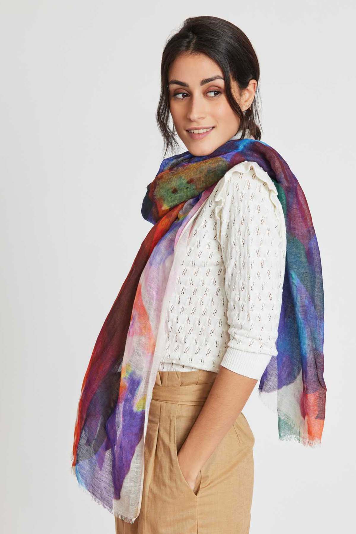 Rene Derhy Tennessee Pamuklu Keten Şal-Libas Trendy Fashion Store