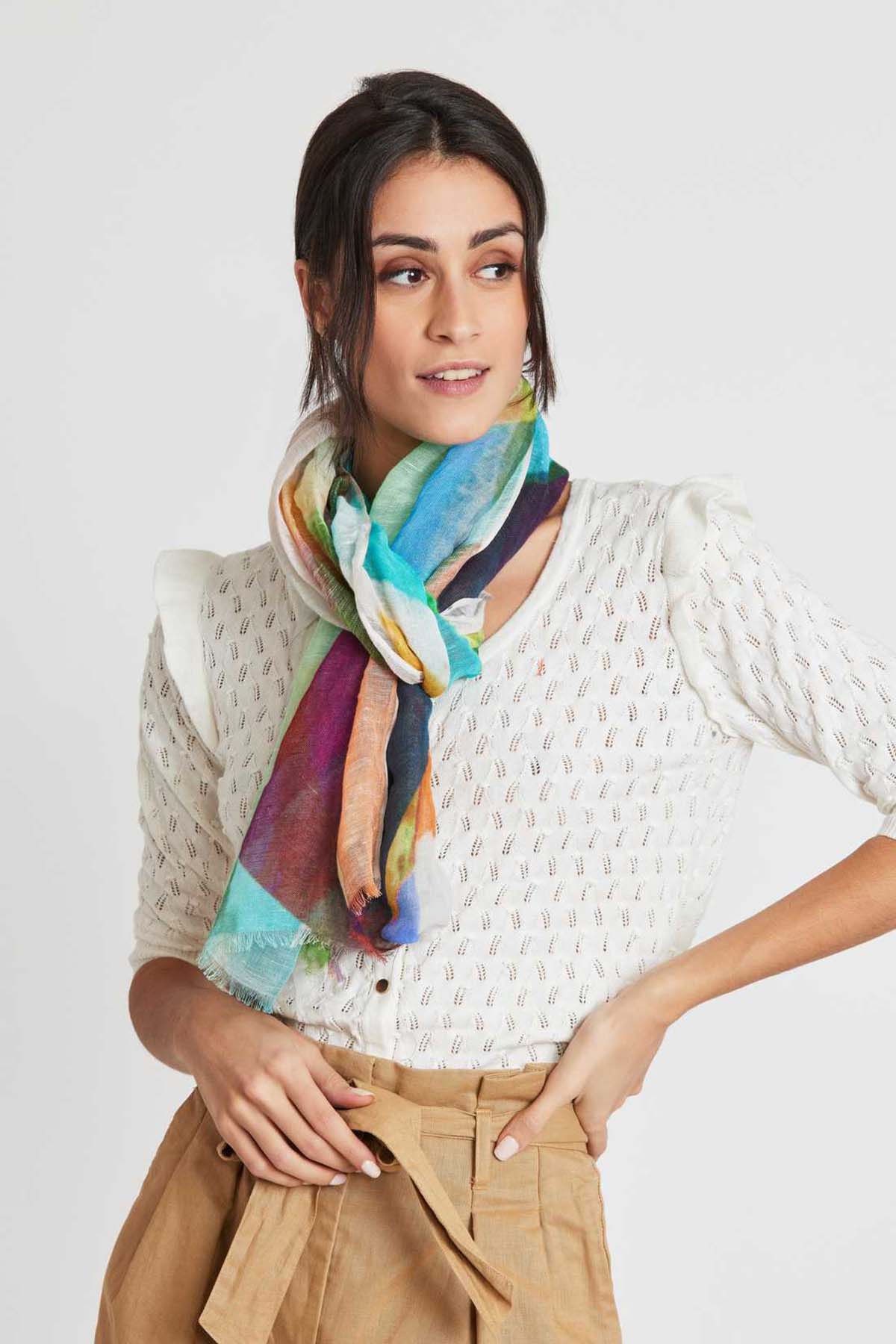 Rene Derhy Tennessee Pamuklu Keten Şal-Libas Trendy Fashion Store