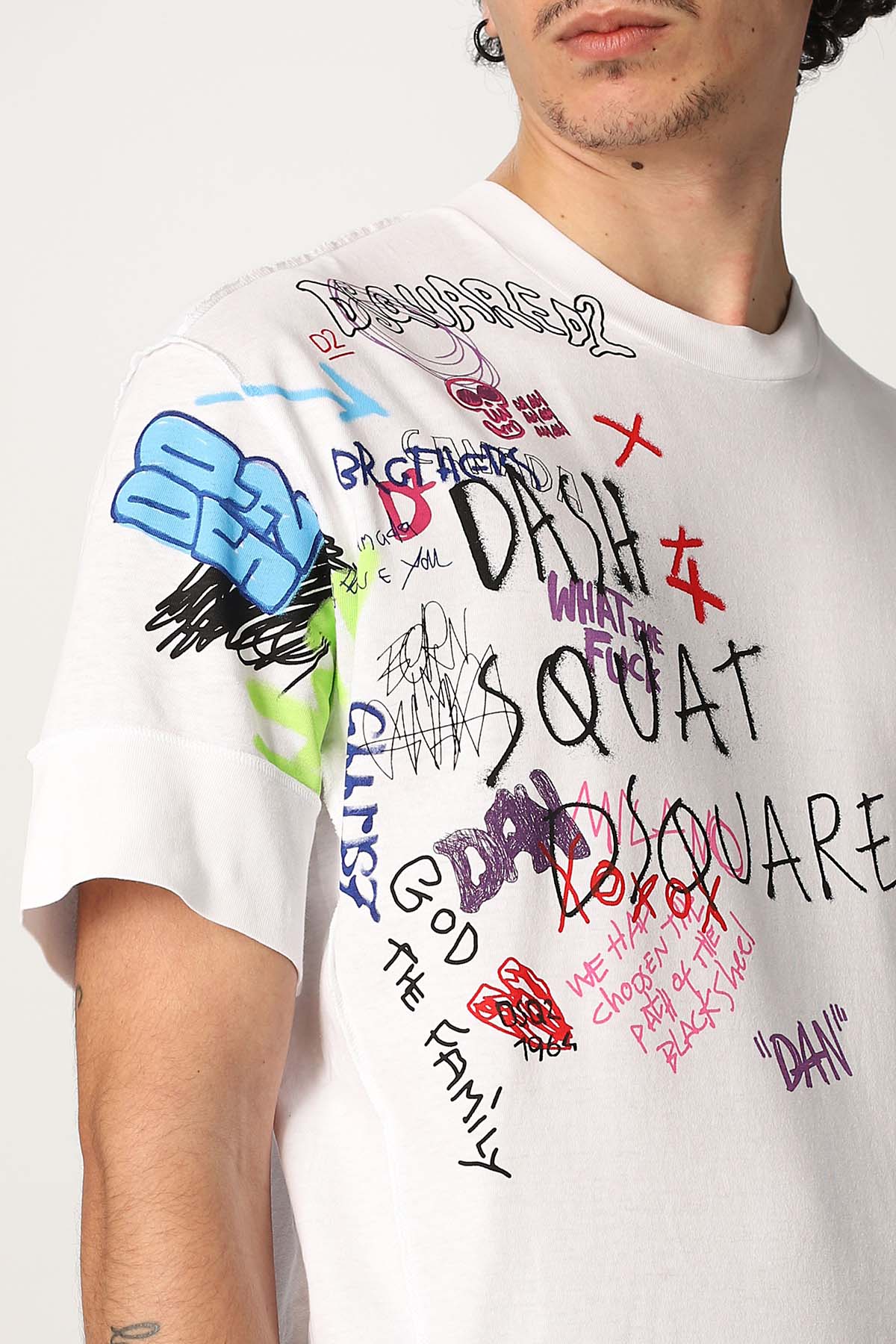 Dsquared Yazı Detaylı Yuvarlak Yaka T-shirt-Libas Trendy Fashion Store