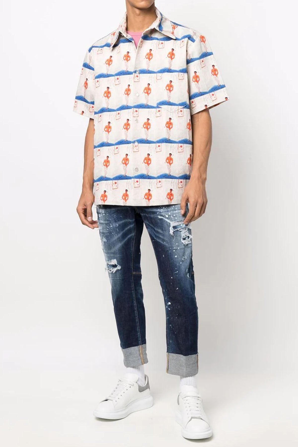 Dsquared Sailor Katlı Kısa Paça Rahat Kesim Jeans-Libas Trendy Fashion Store