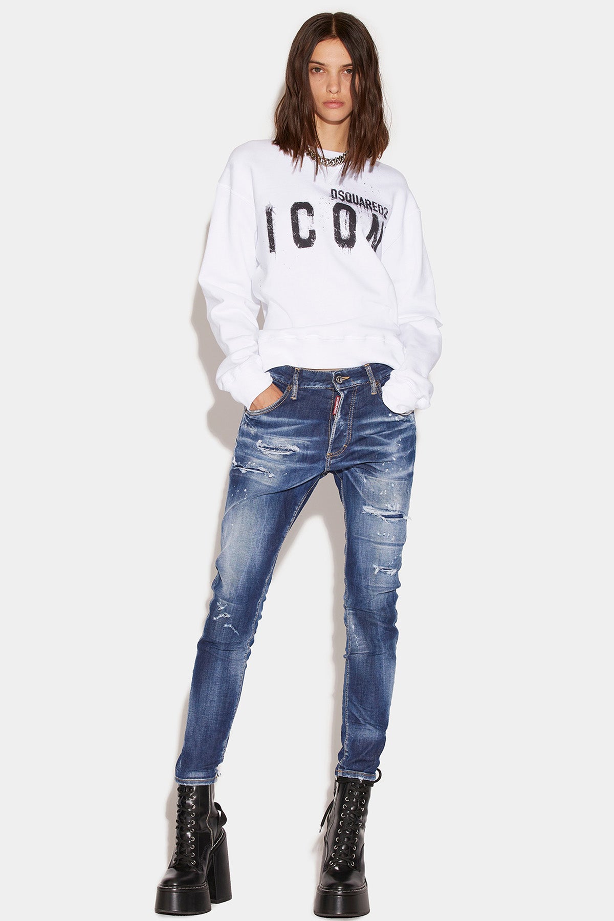 Dsquared Boston Yırtık Detaylı Jeans-Libas Trendy Fashion Store