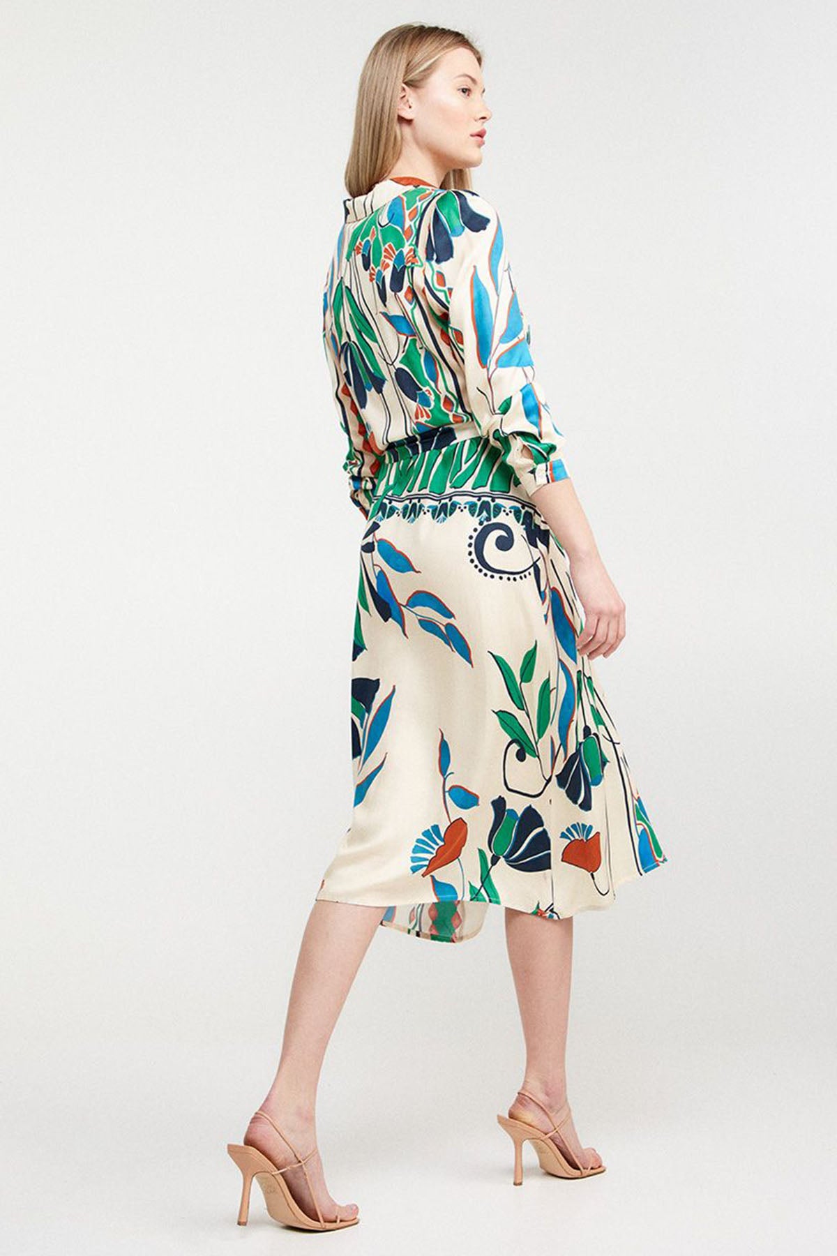 Bsb Belden Kuşaklı Midi Boy Gömlek Elbise-Libas Trendy Fashion Store