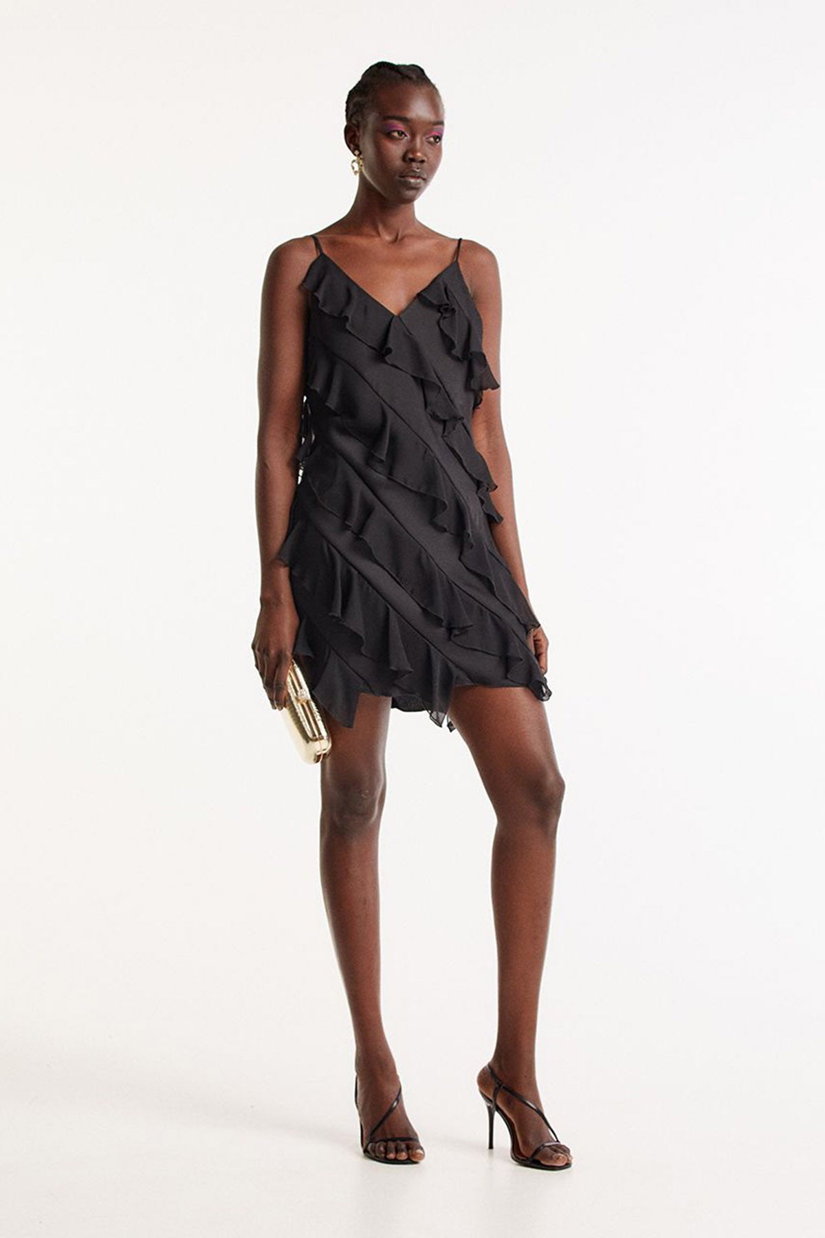 Bsb V Yaka Askılı Mini Elbise-Libas Trendy Fashion Store