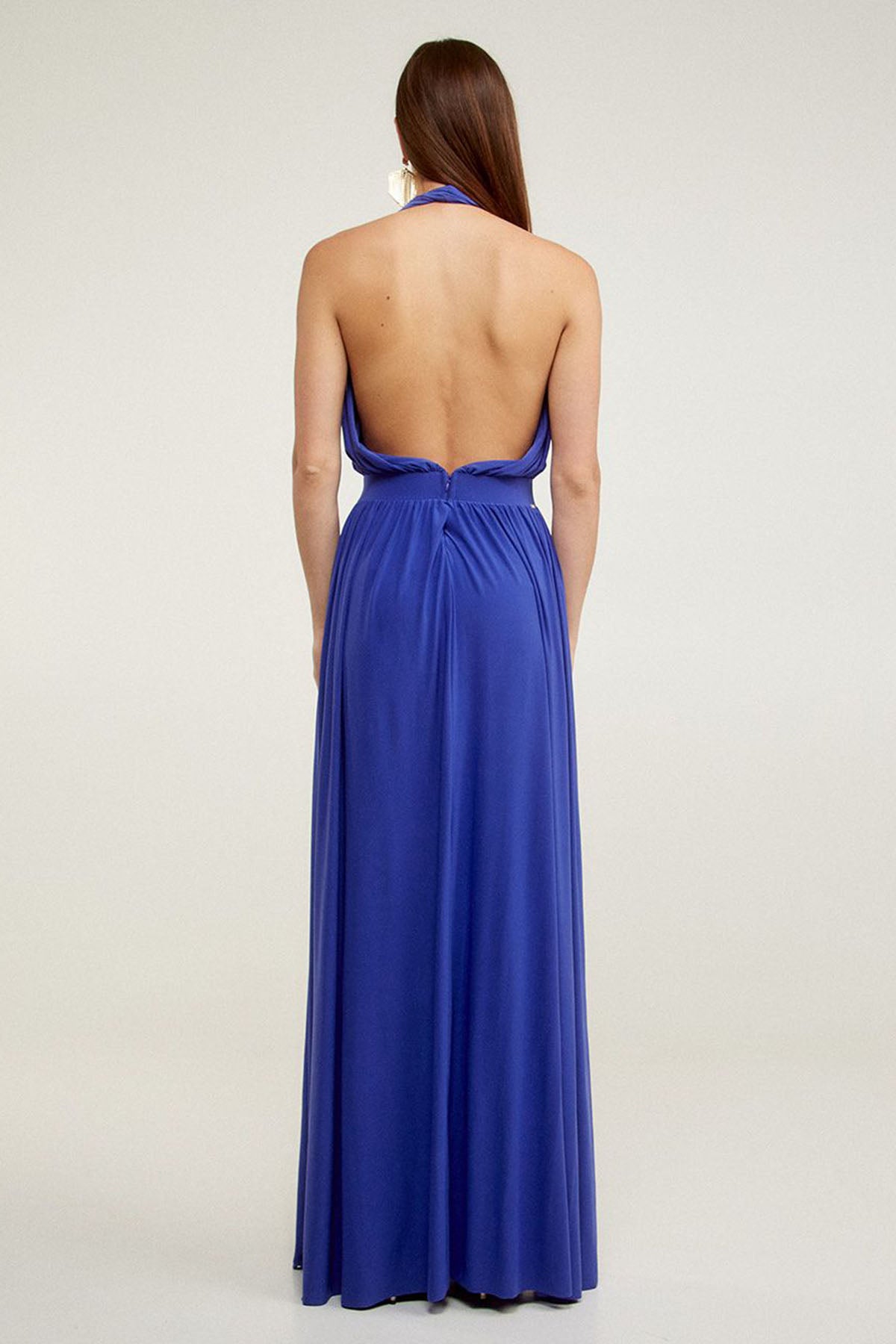 Bsb Sırtı Açık Yırtmaçlı Maxi Abiye-Libas Trendy Fashion Store