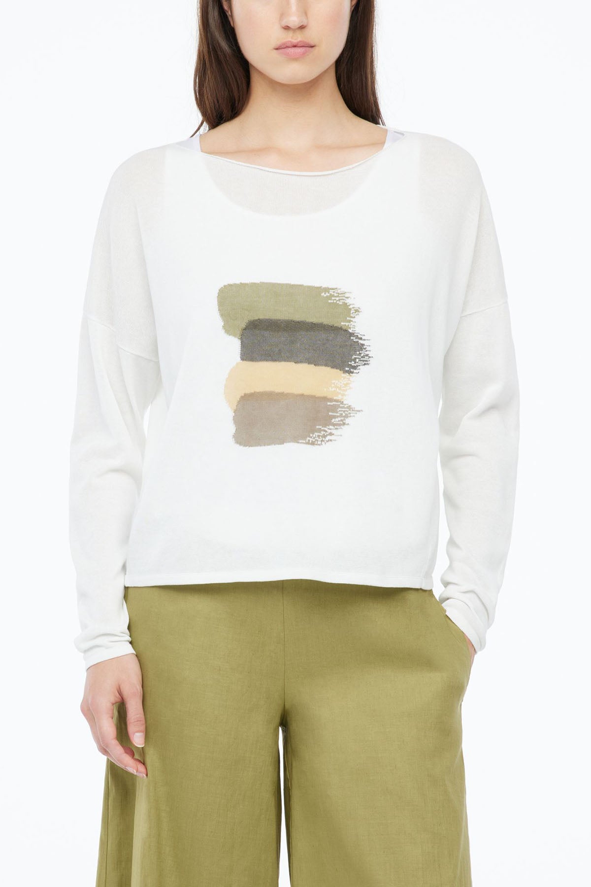 Sarah Pacini Geniş Kesim Kayık Yaka Örme Bluz-Libas Trendy Fashion Store