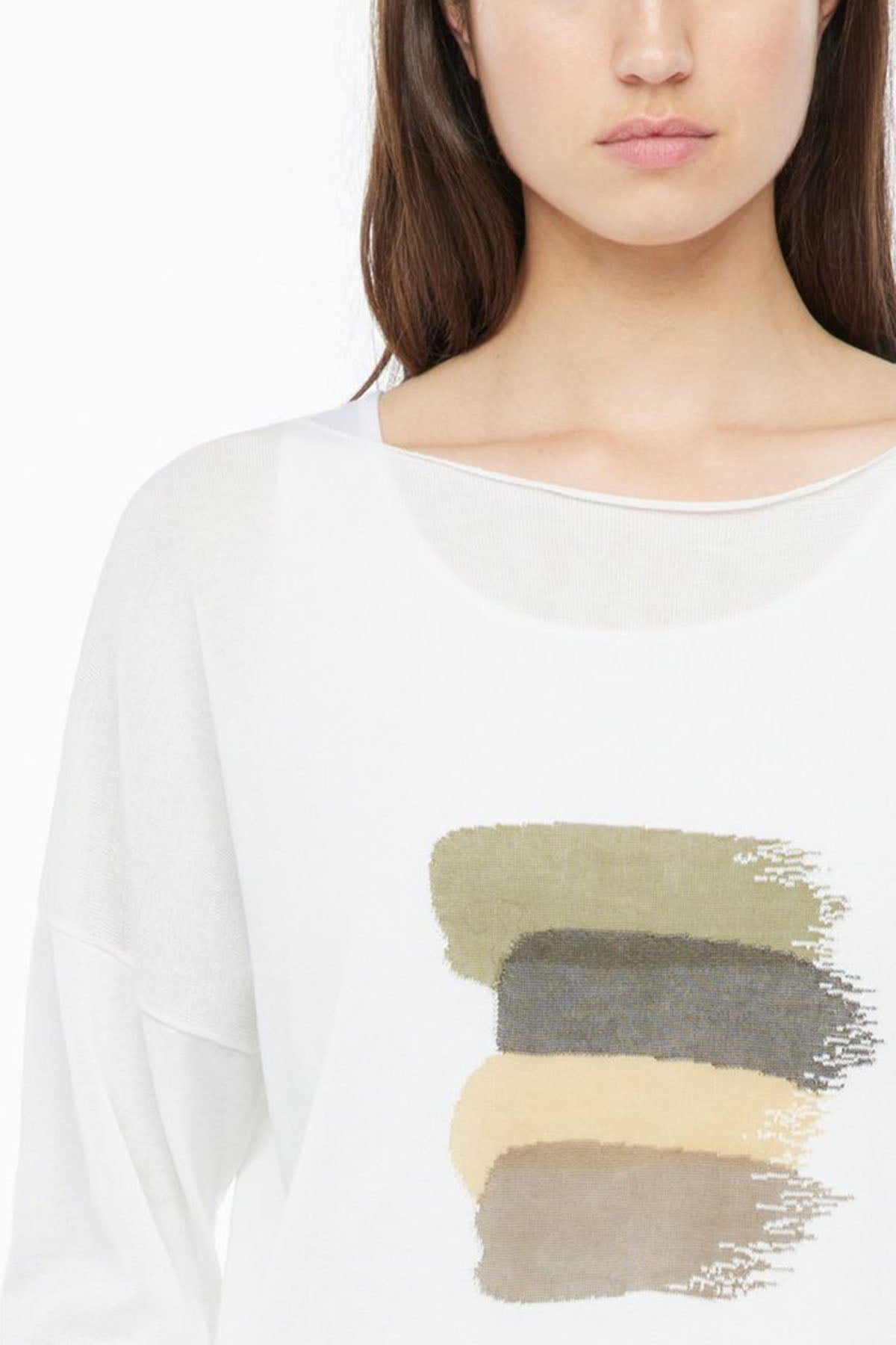 Sarah Pacini Geniş Kesim Kayık Yaka Örme Bluz-Libas Trendy Fashion Store