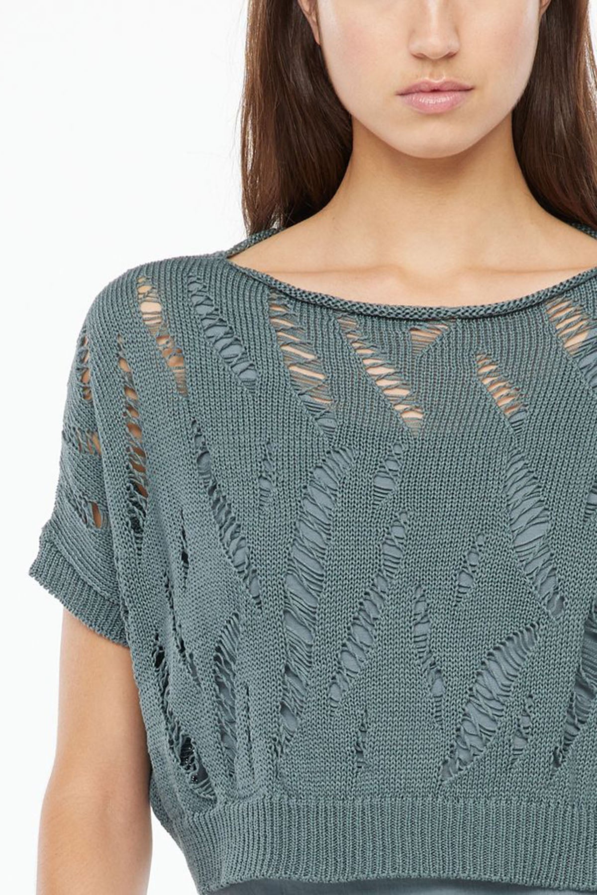 Sarah Pacini Geniş Kesim Crop Örme Bluz-Libas Trendy Fashion Store