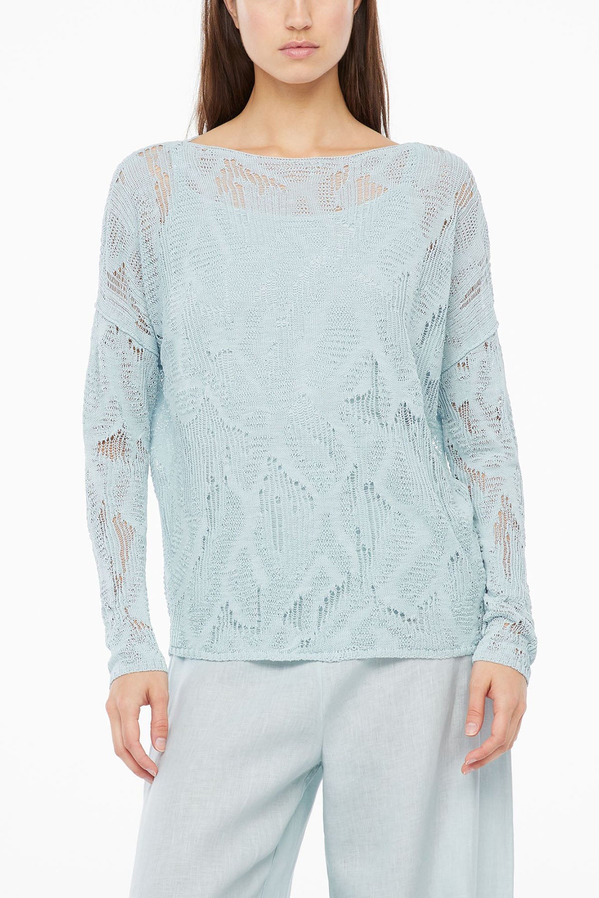 Sarah Pacini Geniş Kesim Ketenli Örme Triko-Libas Trendy Fashion Store