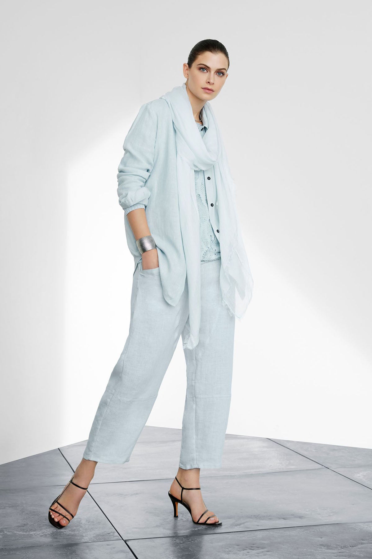 Sarah Pacini Geniş Kesim Ketenli Örme Triko-Libas Trendy Fashion Store